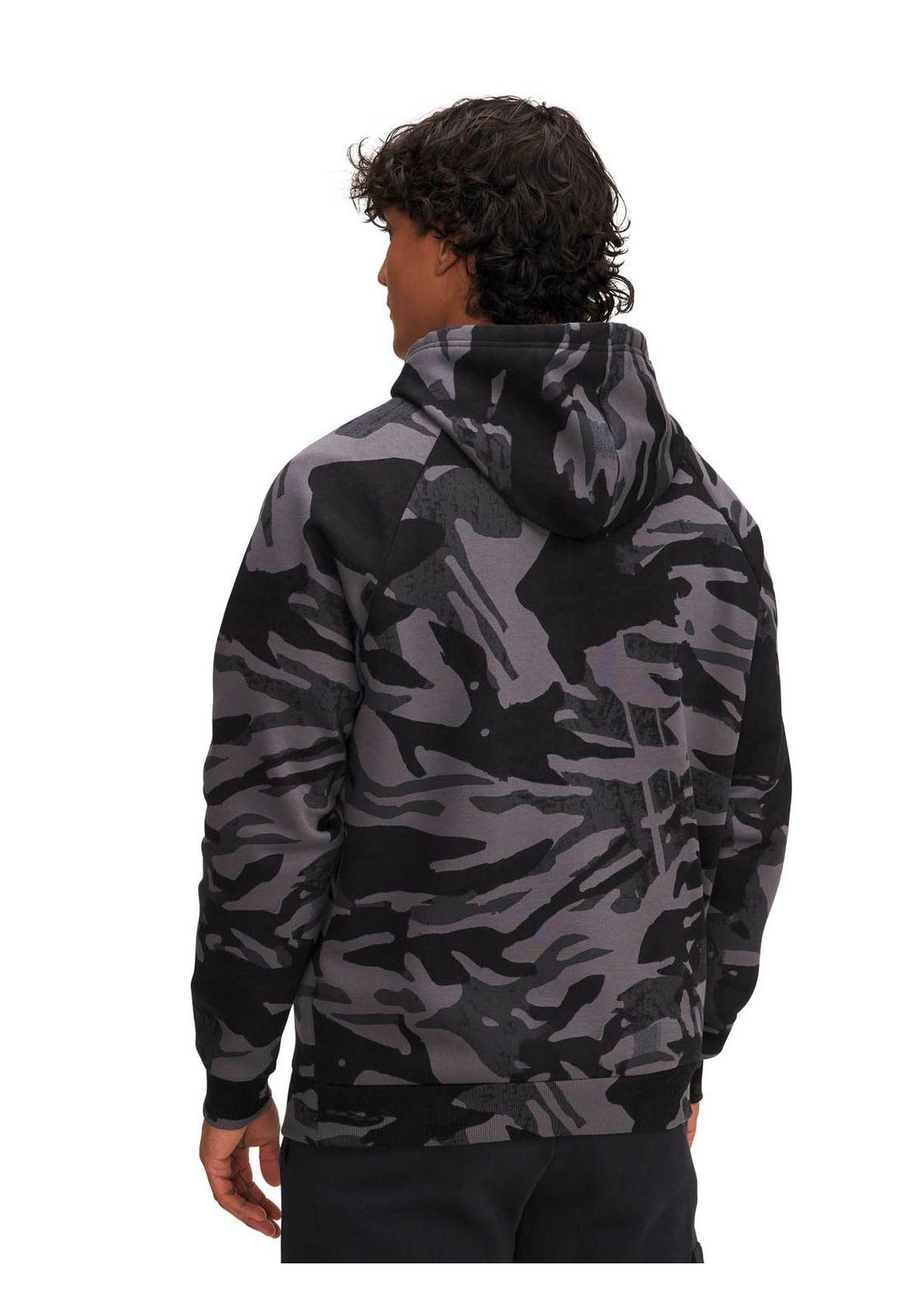 Poleron Lifestyle  hombre Rival Fleece Printed negro -1