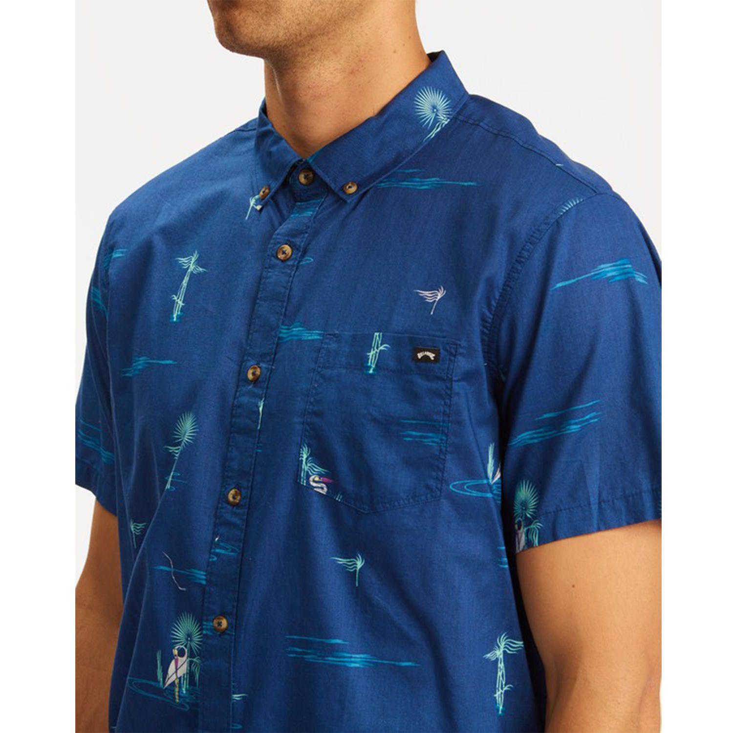 Camisa M/C Hombre Sundays Mini Azul-3