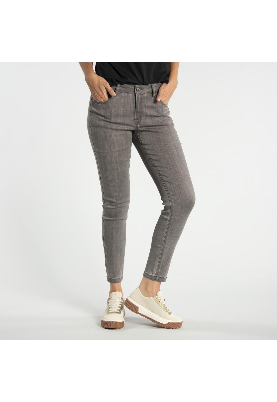 Jeans Mujer Symbol Skinny Gris Oscuro-3