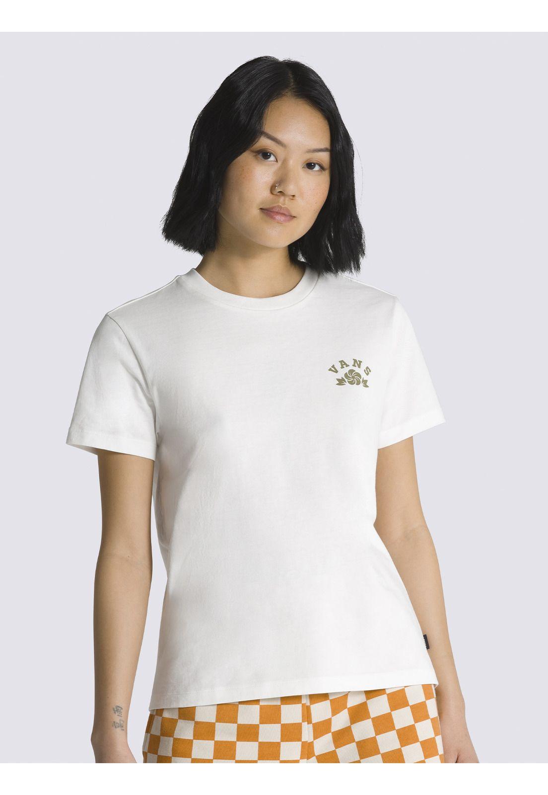 Polera Manga Corta Peake Crew Tee Crema Mujer-0