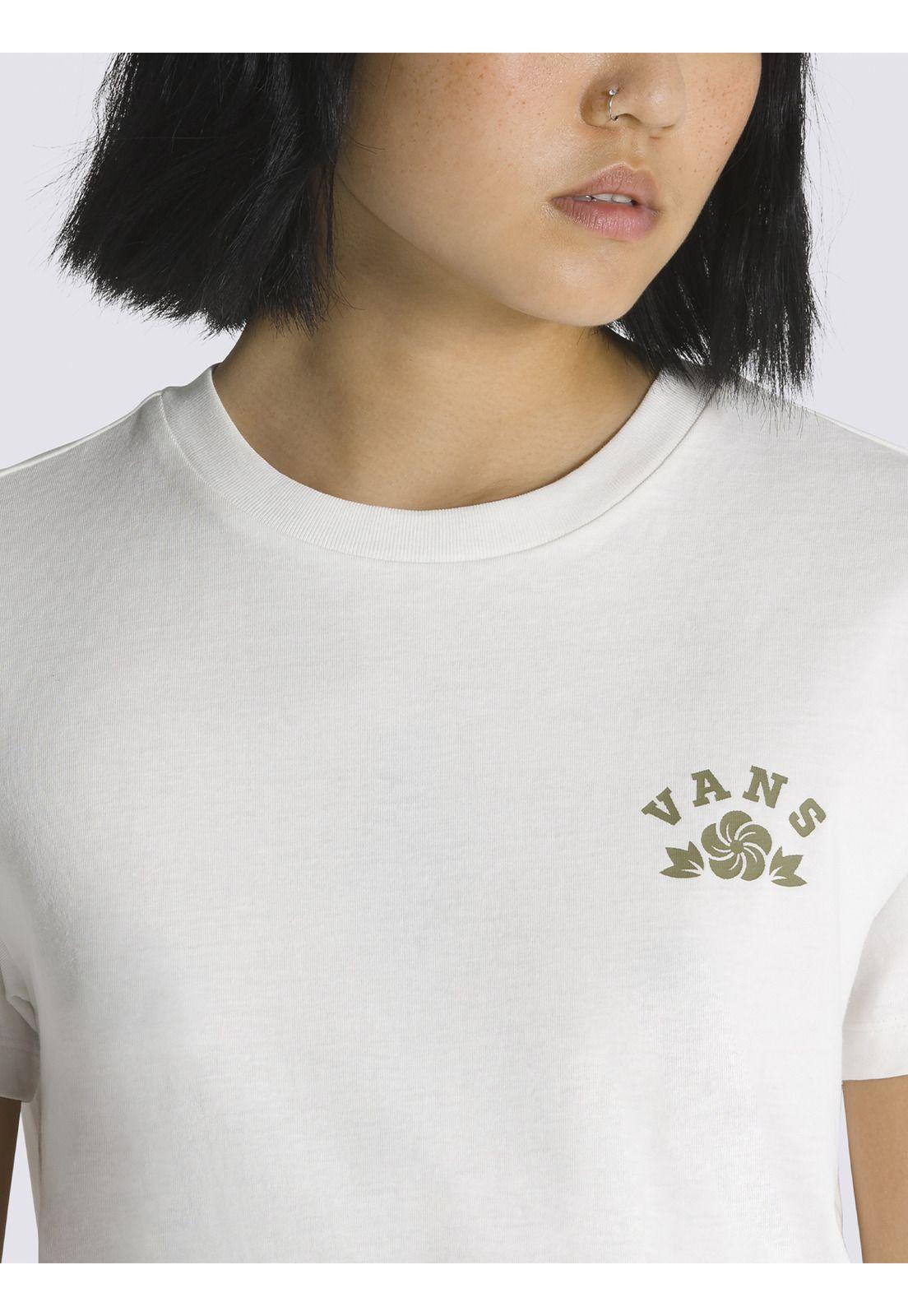 Polera Manga Corta Peake Crew Tee Crema Mujer-4