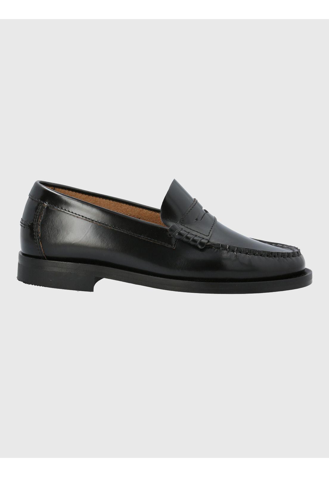 Mocasin Mujer Italiano Cuero Madri Negro-1