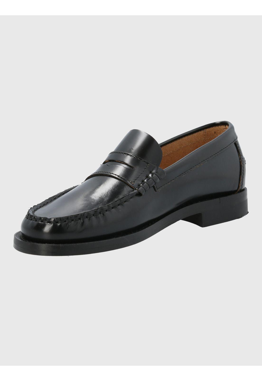 Mocasin Mujer Italiano Cuero Madri Negro-4