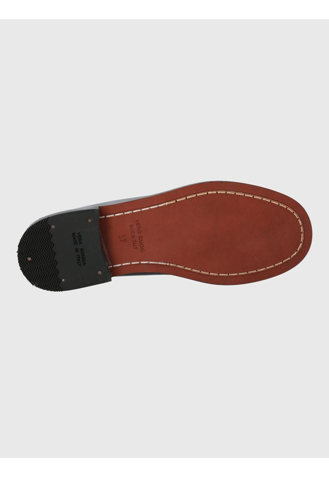Mocasin Mujer Italiano Cuero Madri Negro-7