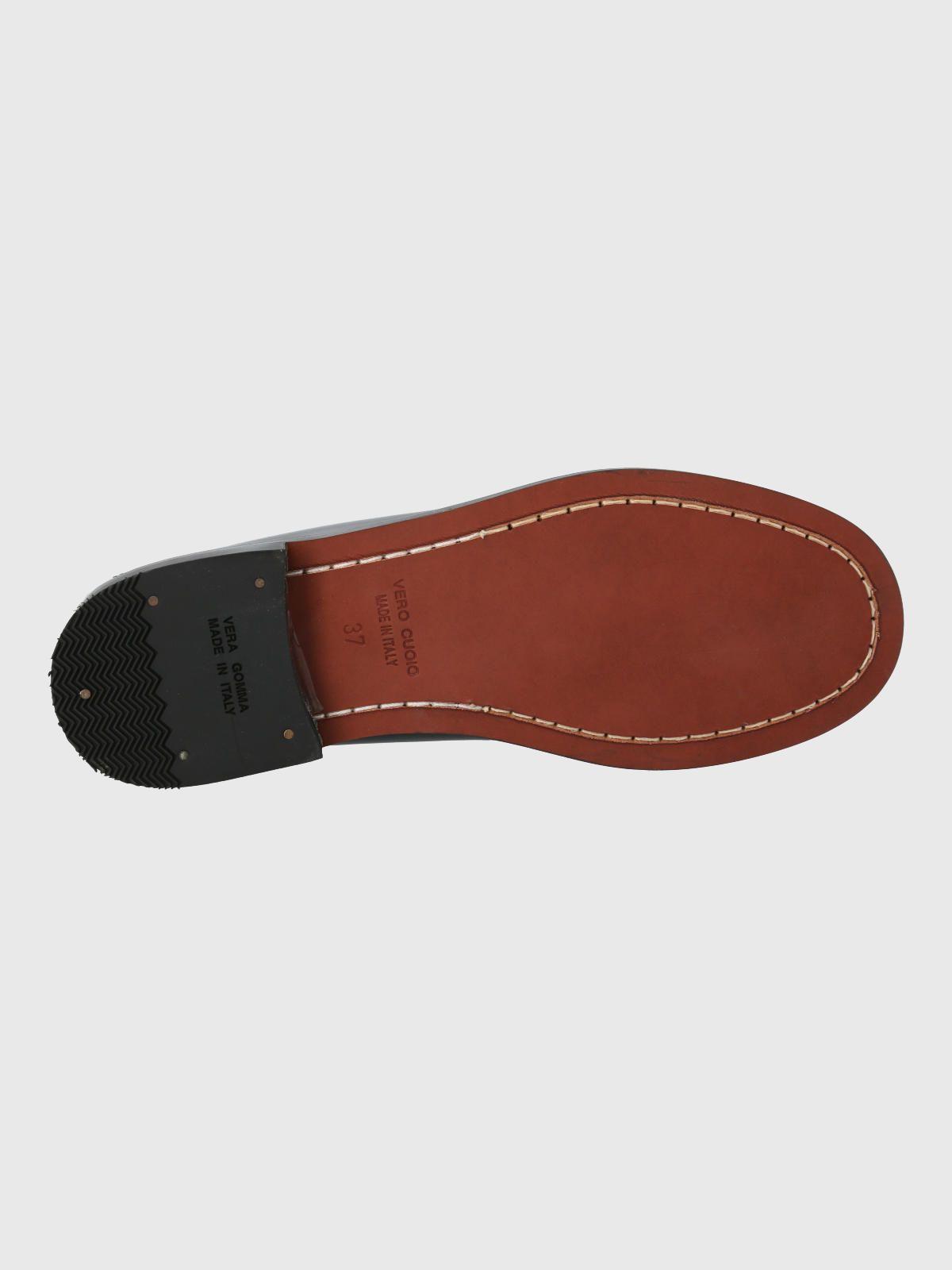 Mocasin Mujer Italiano Cuero Madri Negro-7