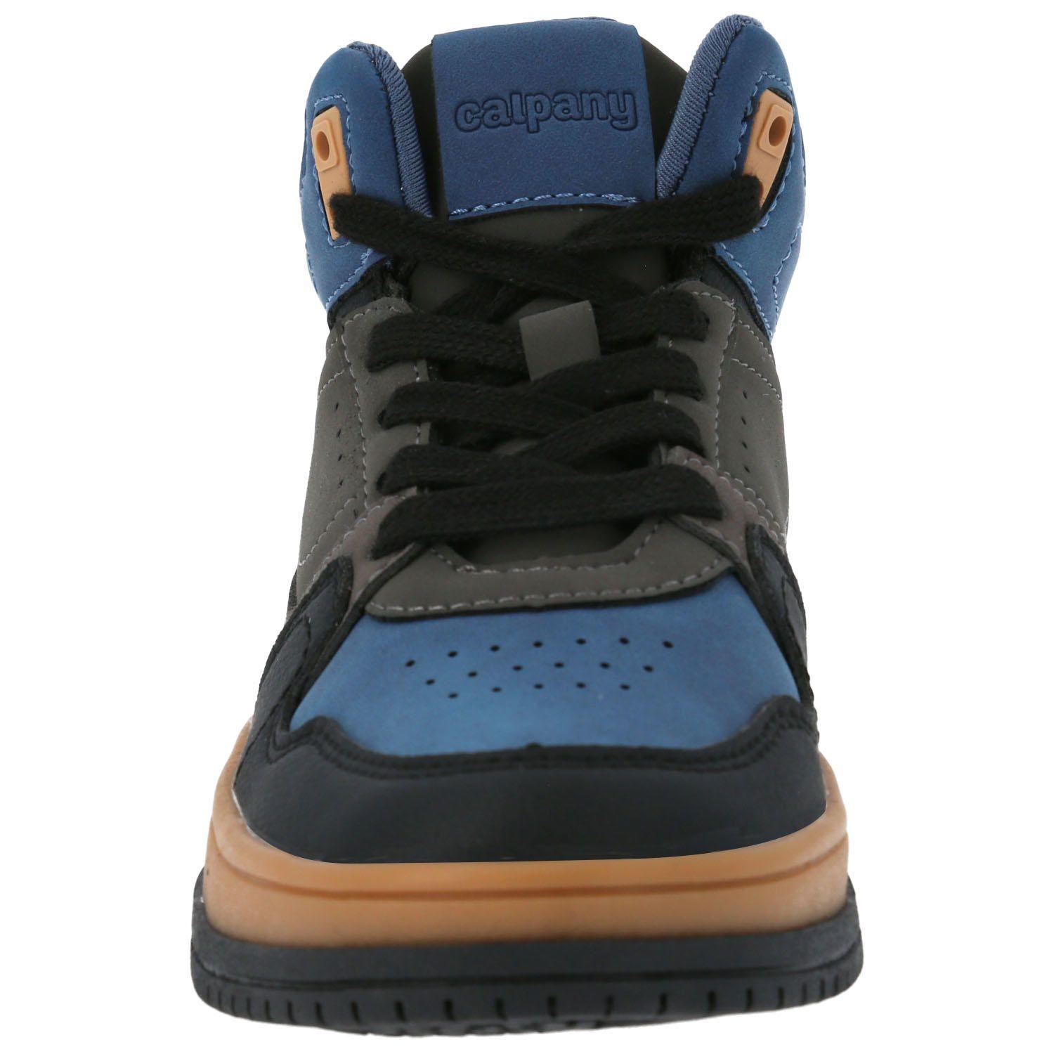 Zapatilla Niño Zigi Gris con azul-3