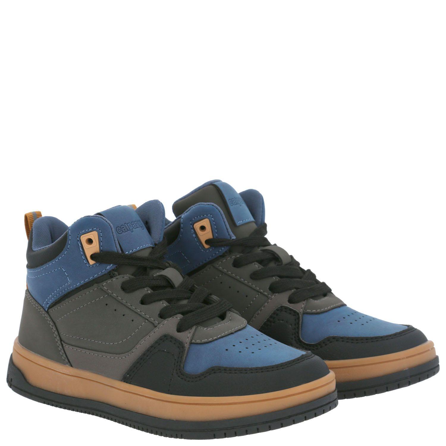Zapatilla Niño Zigi Gris con azul-7