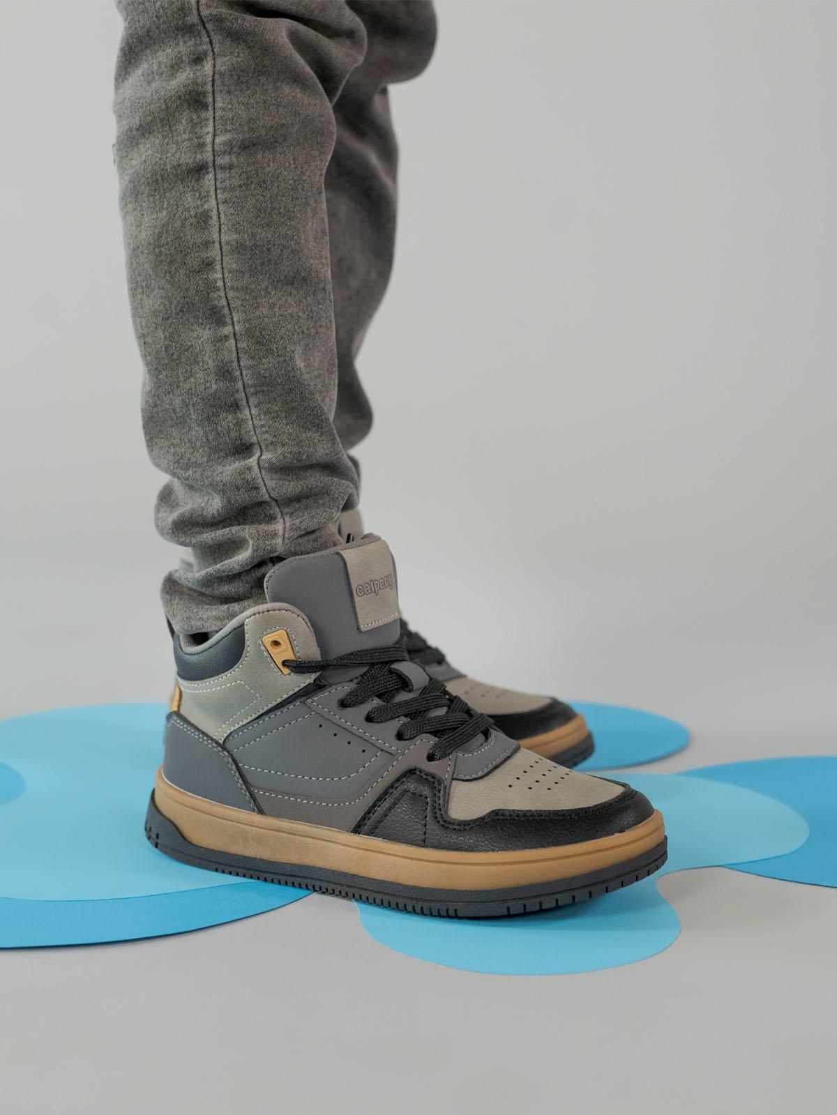 Zapatilla Niño Zigi Gris con azul-1