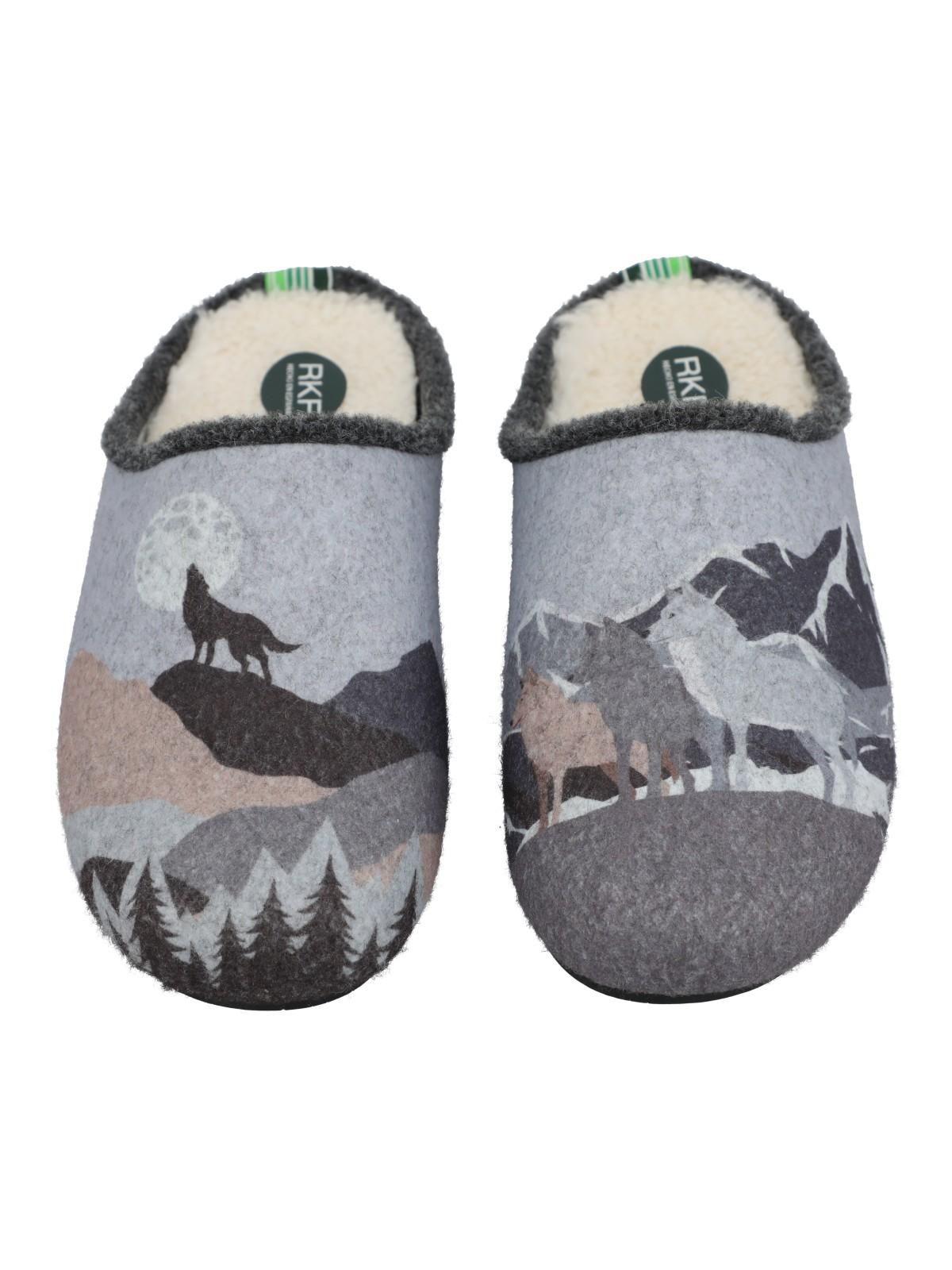 Pantufla Fibras Unisex Rkf Slipper Wolf Gris-1
