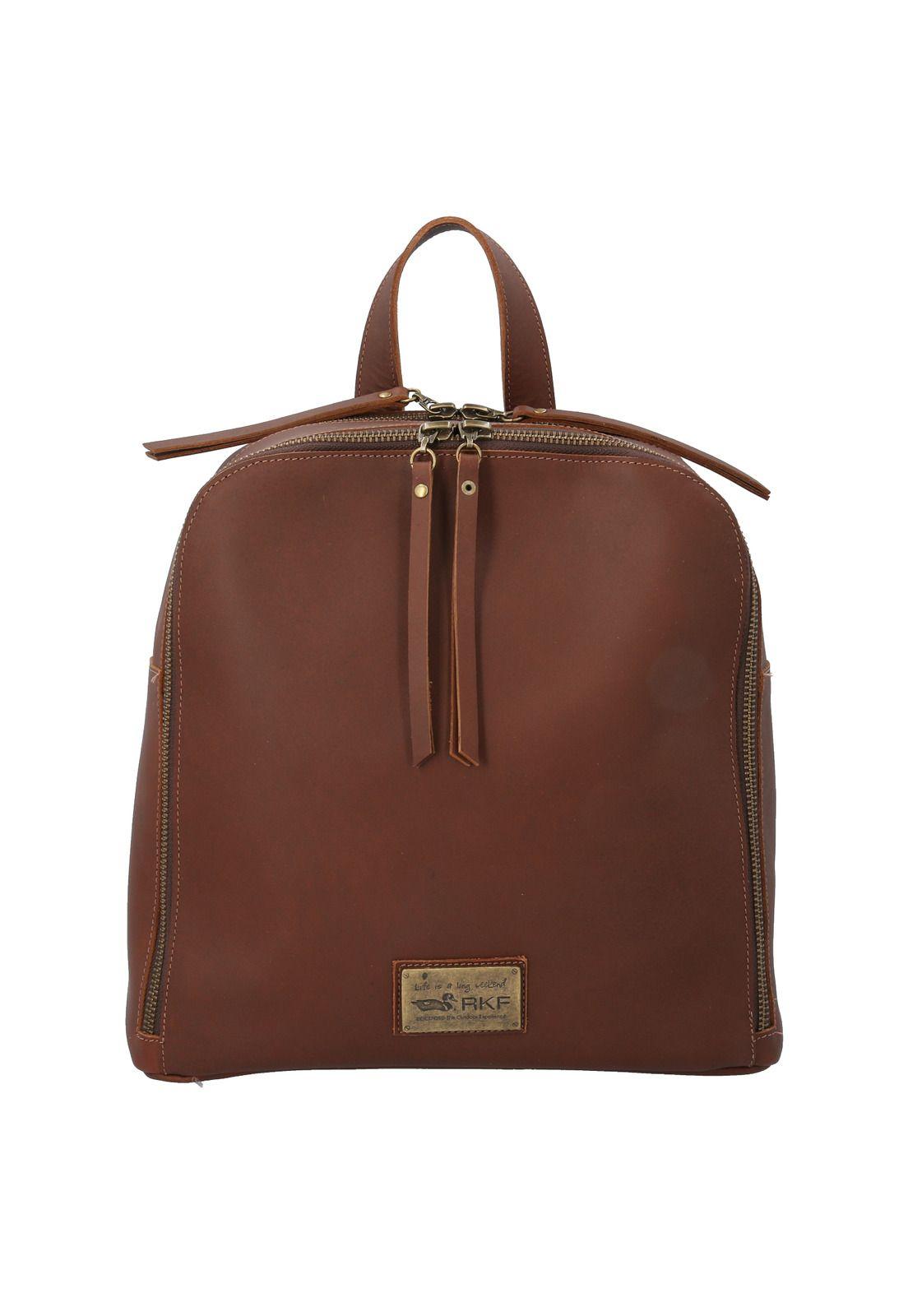 Mochila Cuero Mujer Amy Back Café-0