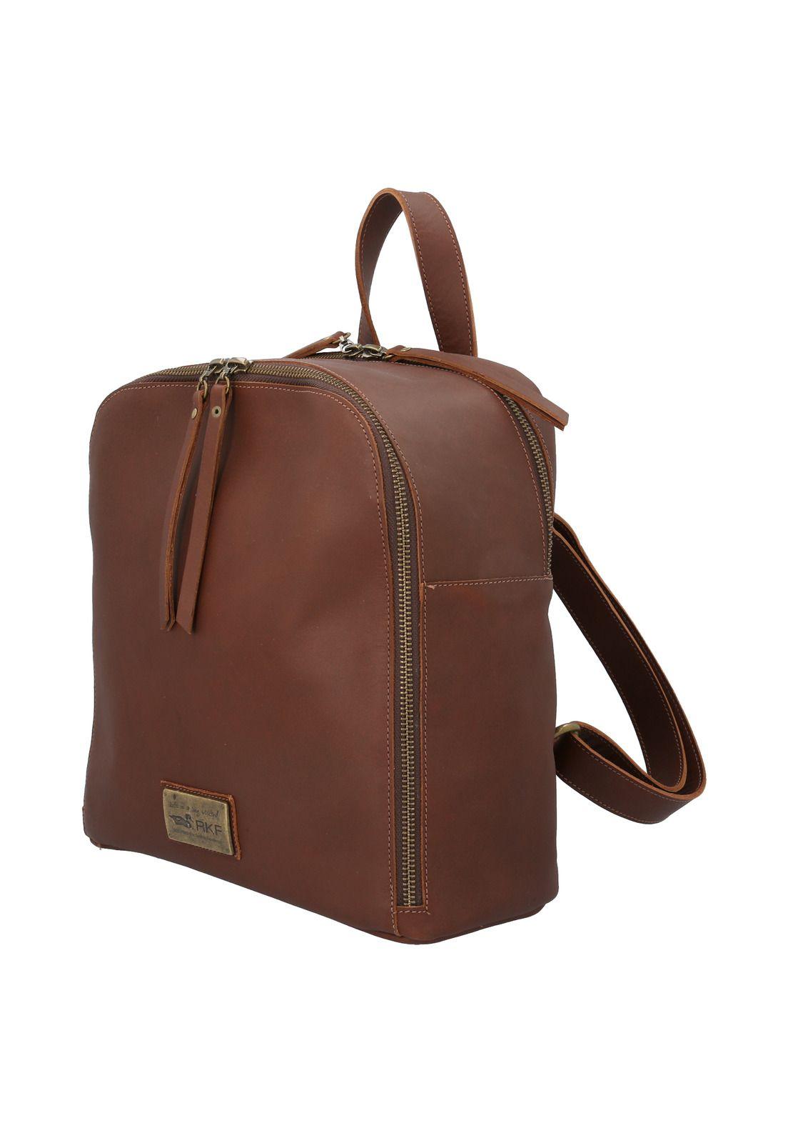 Mochila Cuero Mujer Amy Back Café-1