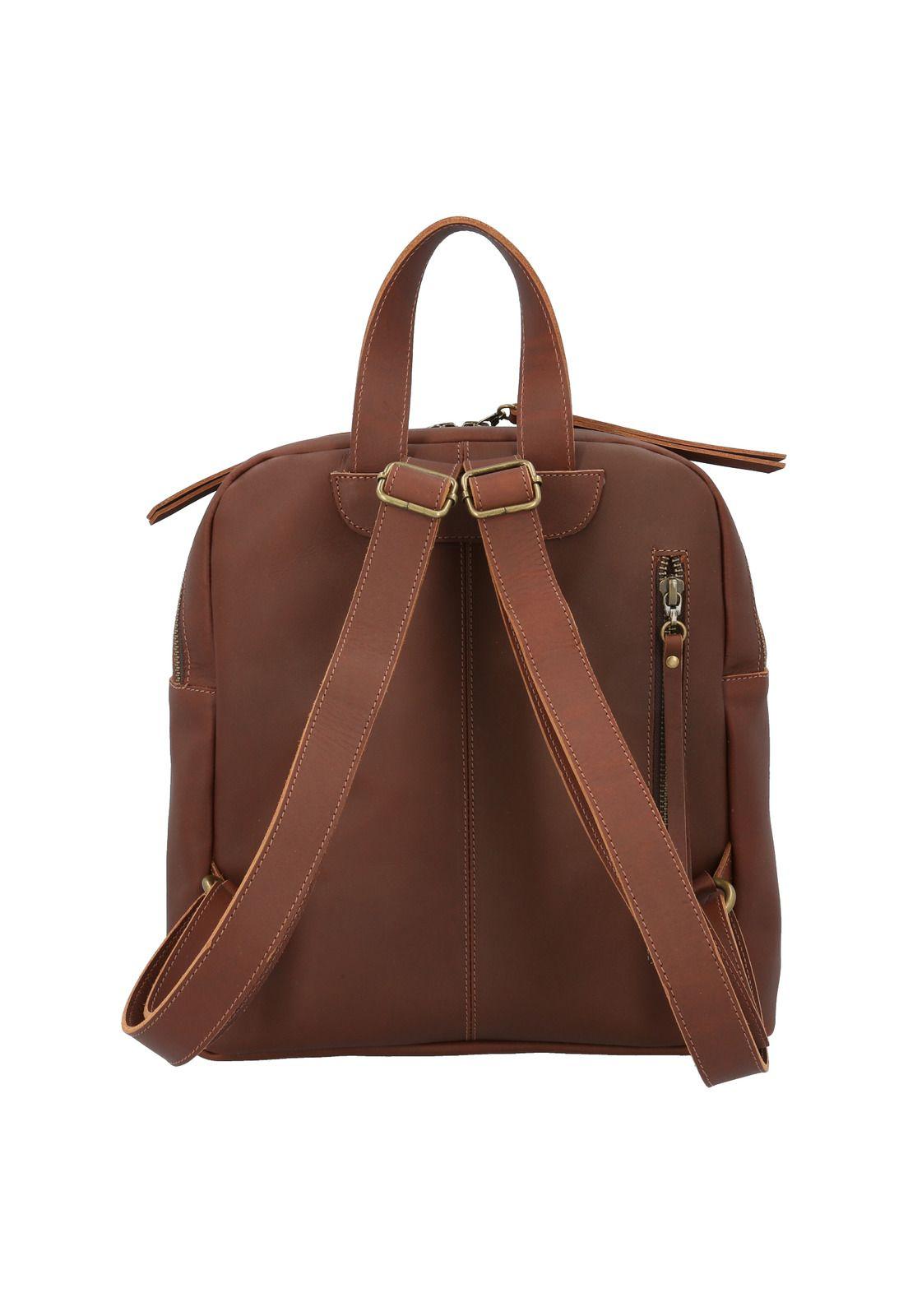 Mochila Cuero Mujer Amy Back Café-2