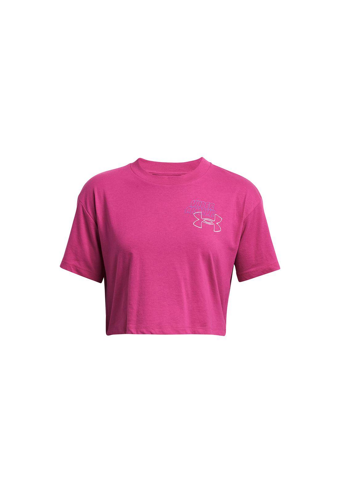 Polera UA Bubble Script mujer Rosado-0