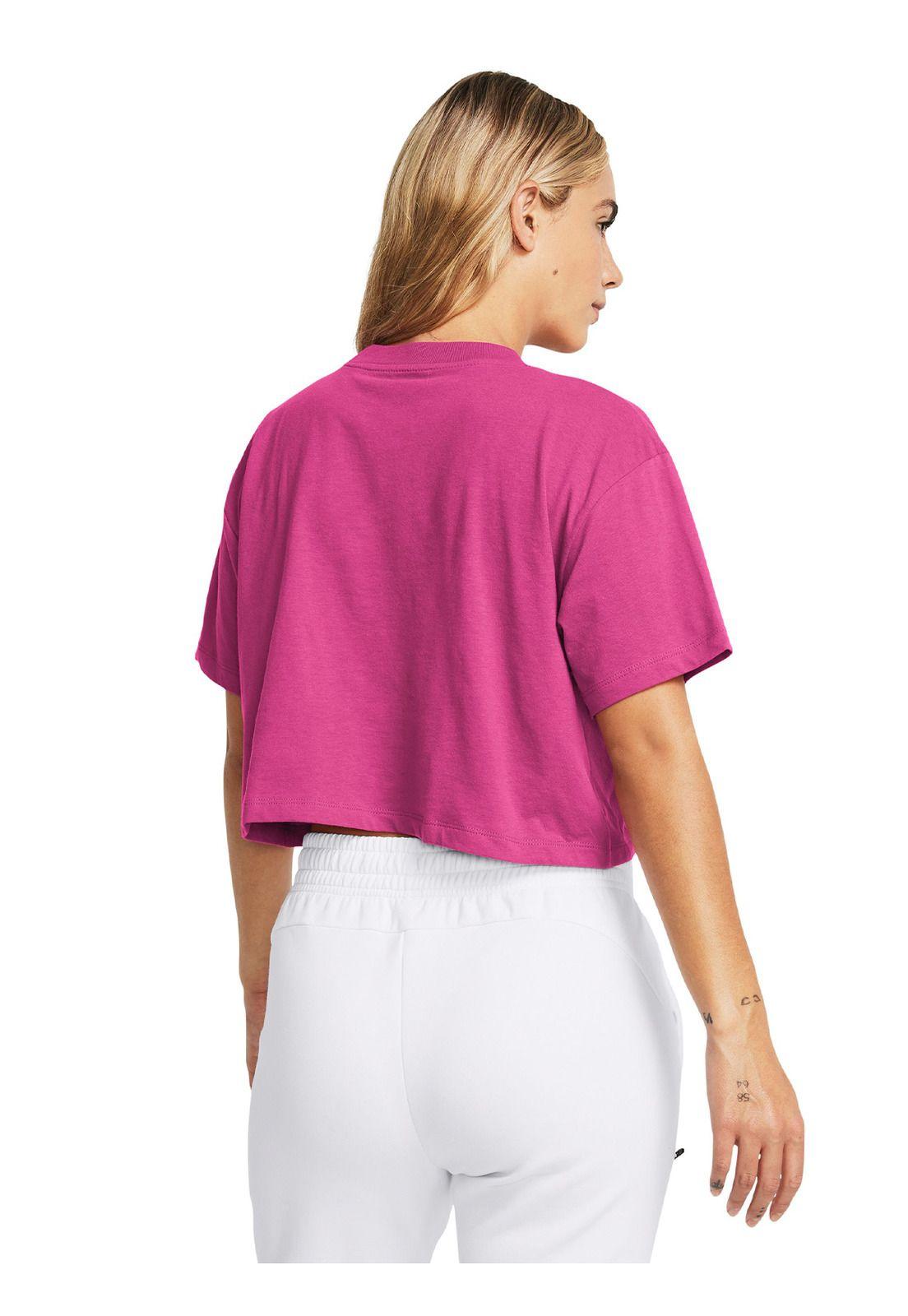 Polera UA Bubble Script mujer Rosado-4