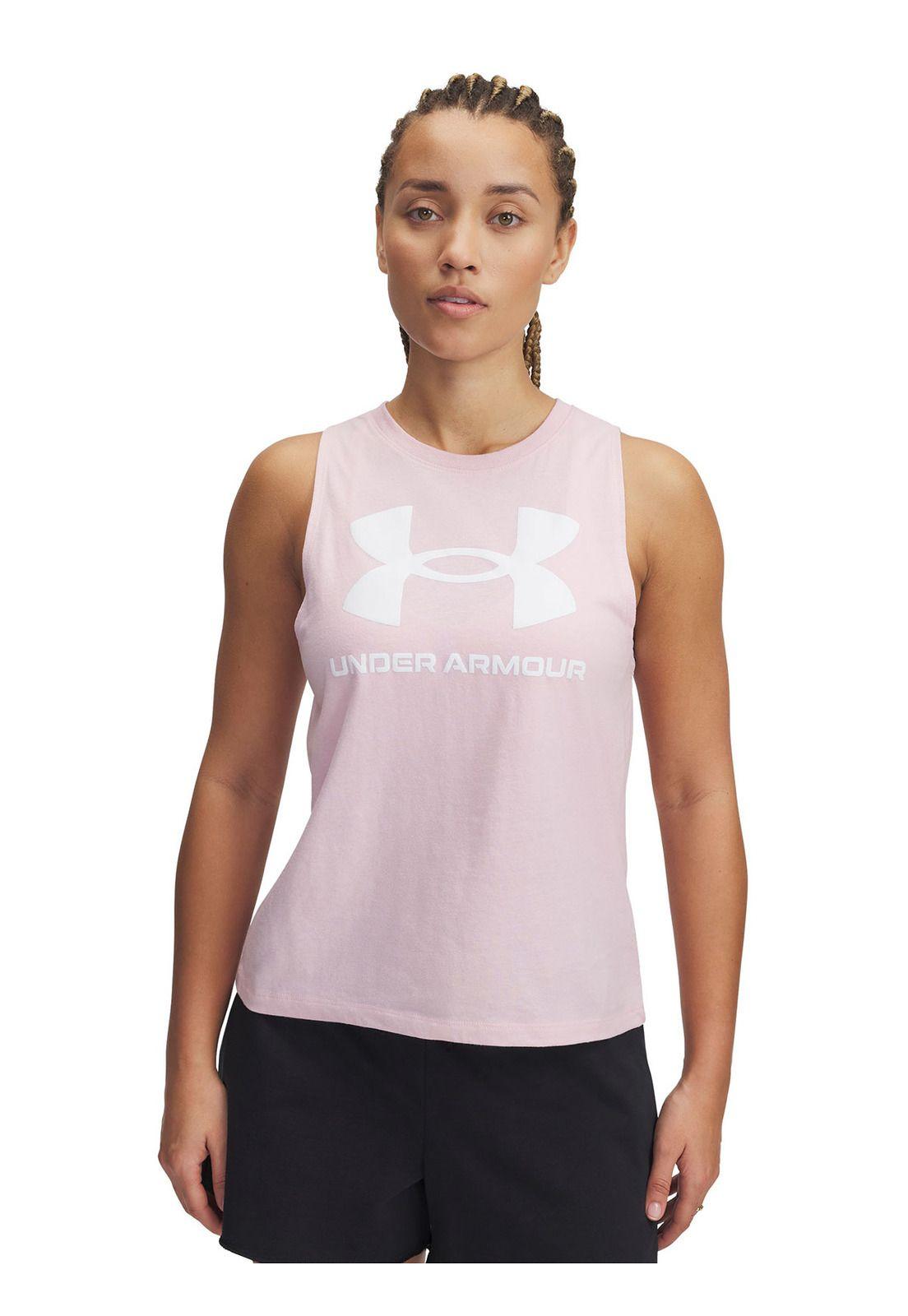 Polera Sin Mangas UA Rival Para Mujer Rosa-0