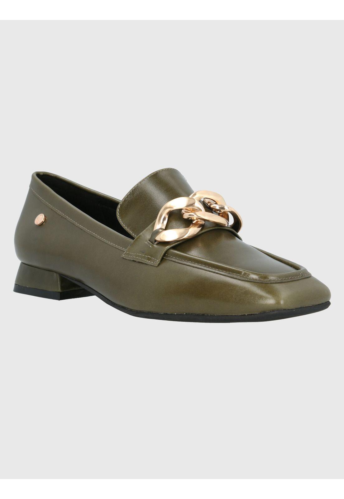 Mocasín Cuero Mujer Gween Verde-0