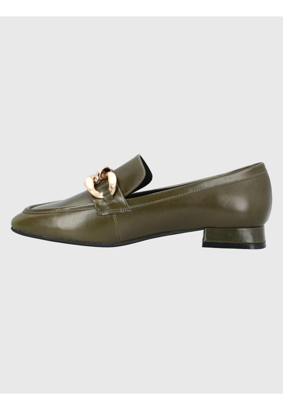Mocasín Cuero Mujer Gween Verde-5