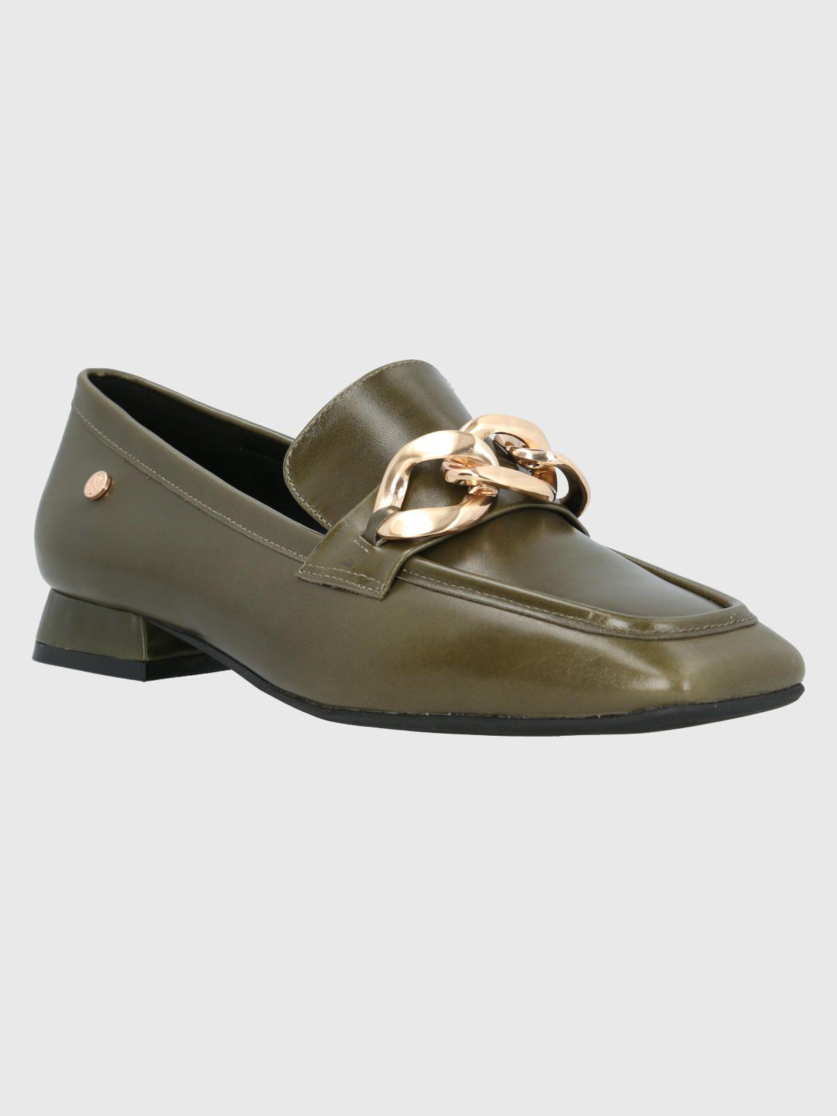 Mocasín Cuero Mujer Gween Verde-0