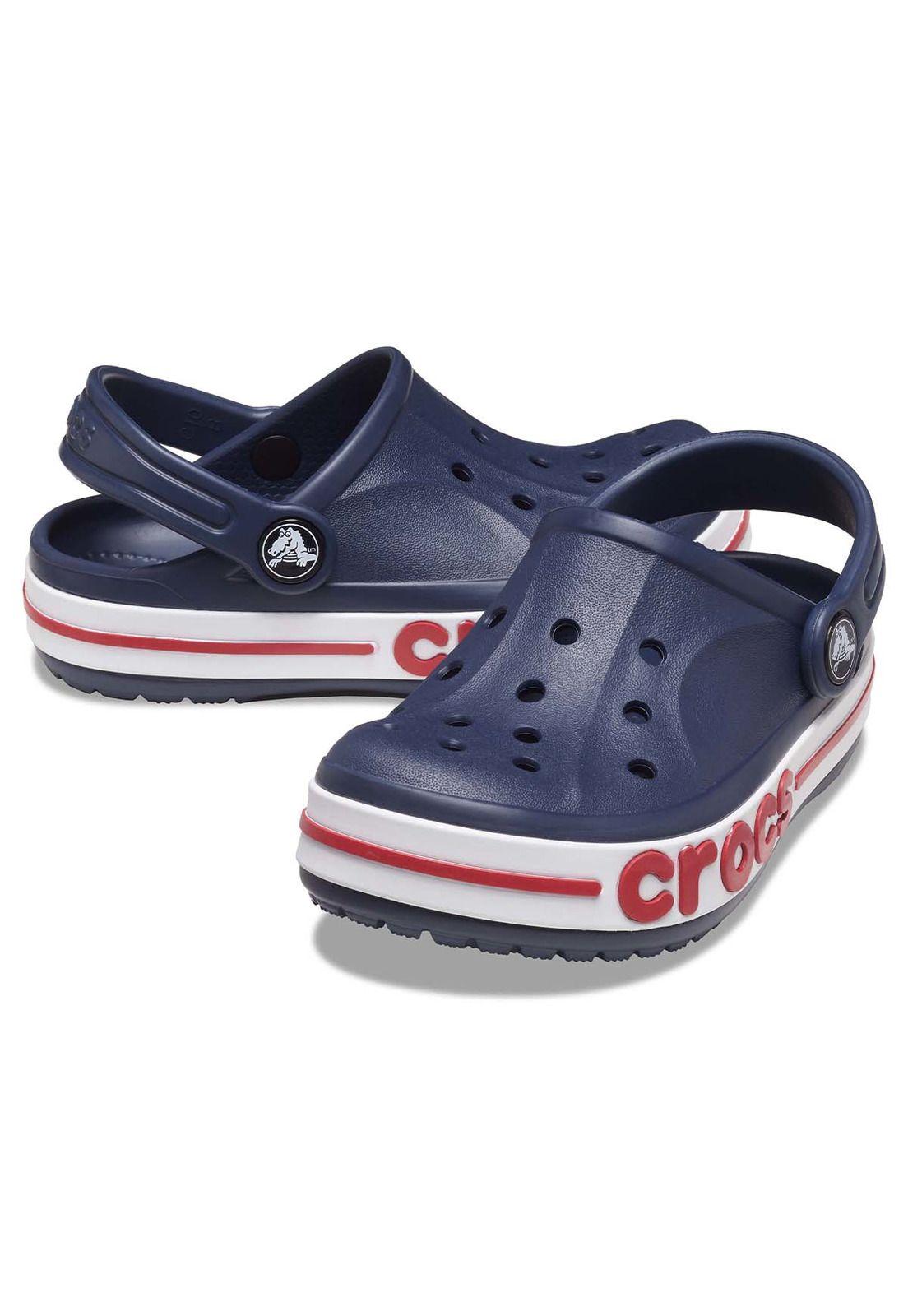 Zueco Crocs Niño Pequeño Bayaband Clog T Azul Marino-3