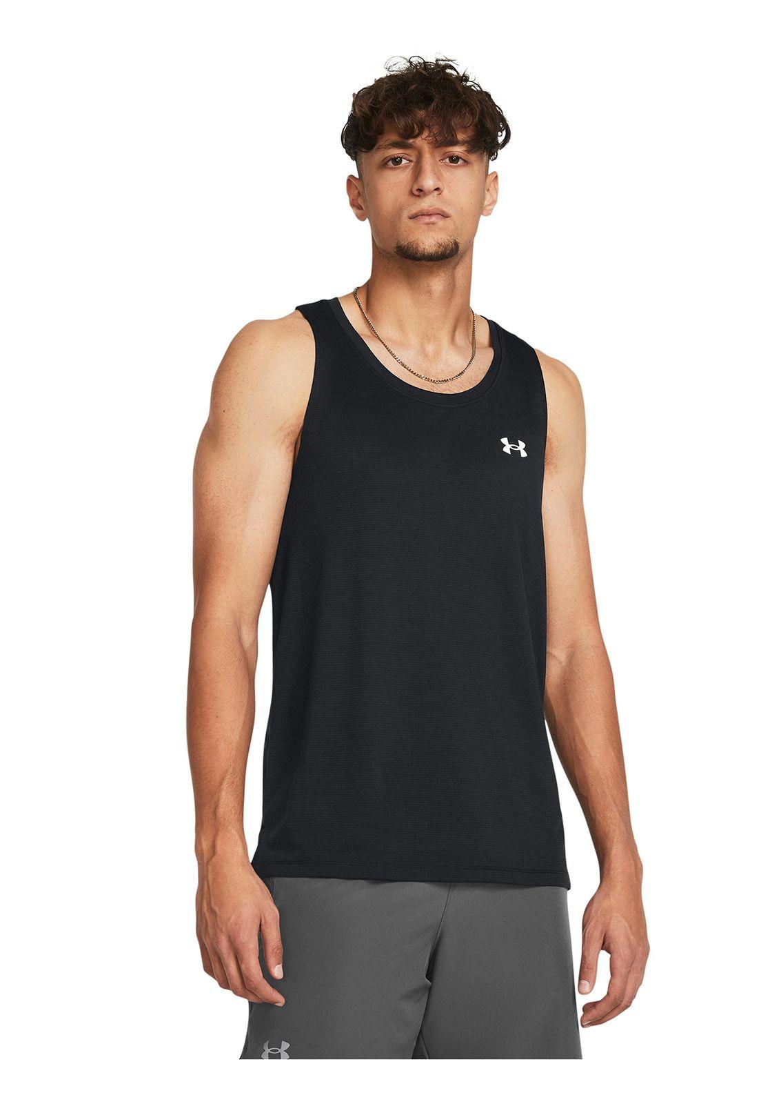 Polera sin mangas Launch para hombre Negro-3