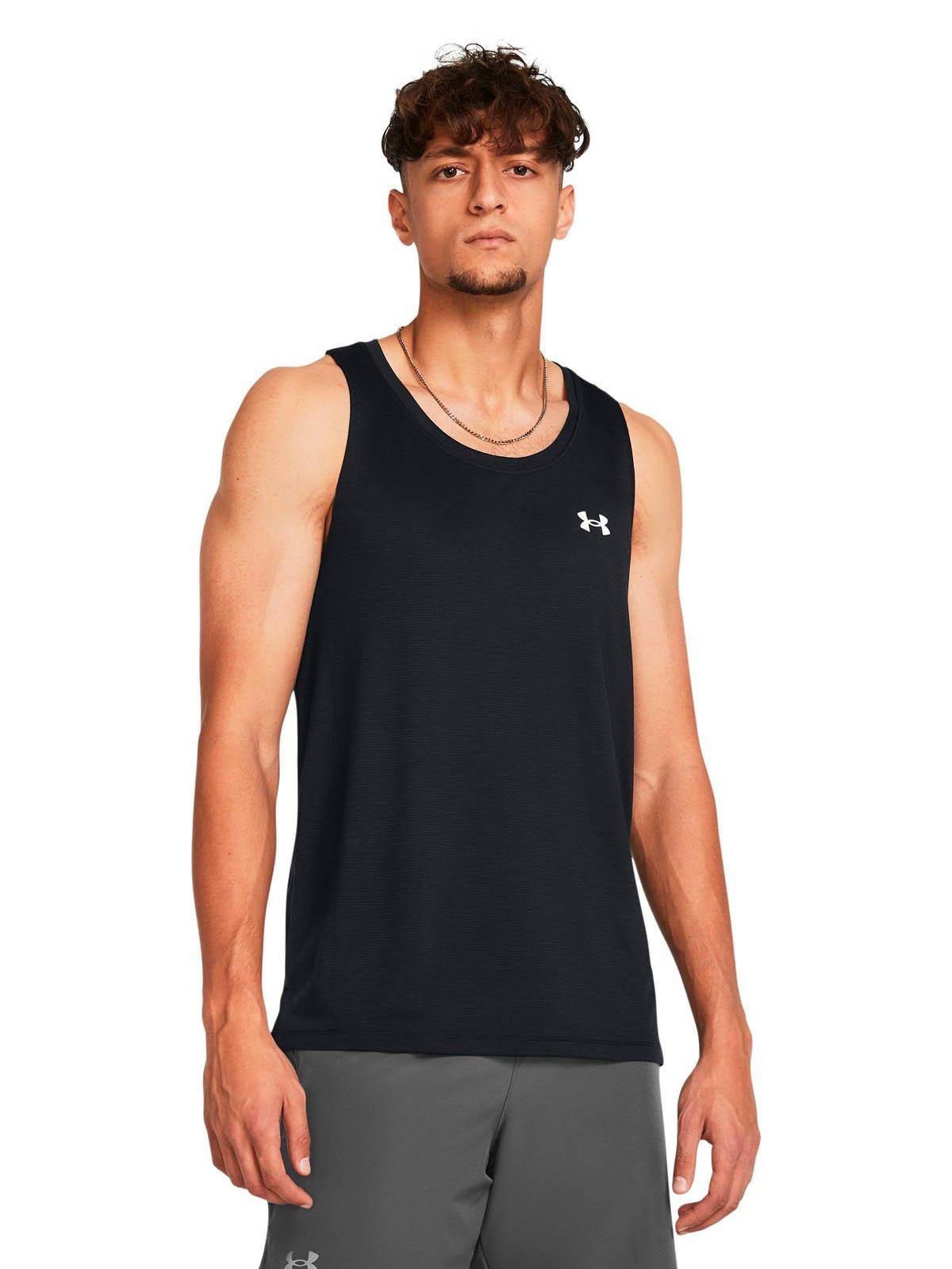 Polera sin mangas Running  hombre  Launch negro -3