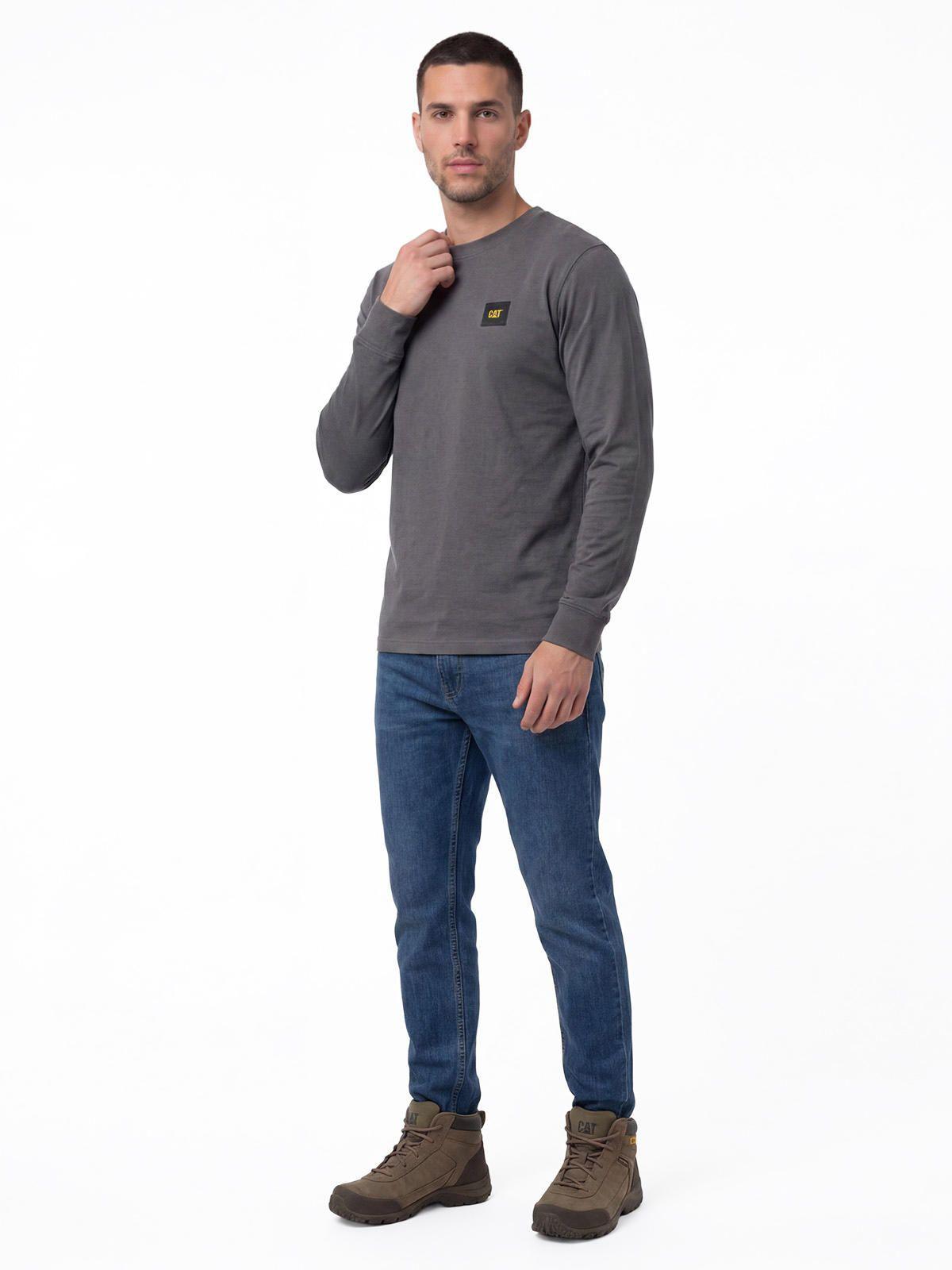 Polera Manga Larga Hombre Patch Gris-3