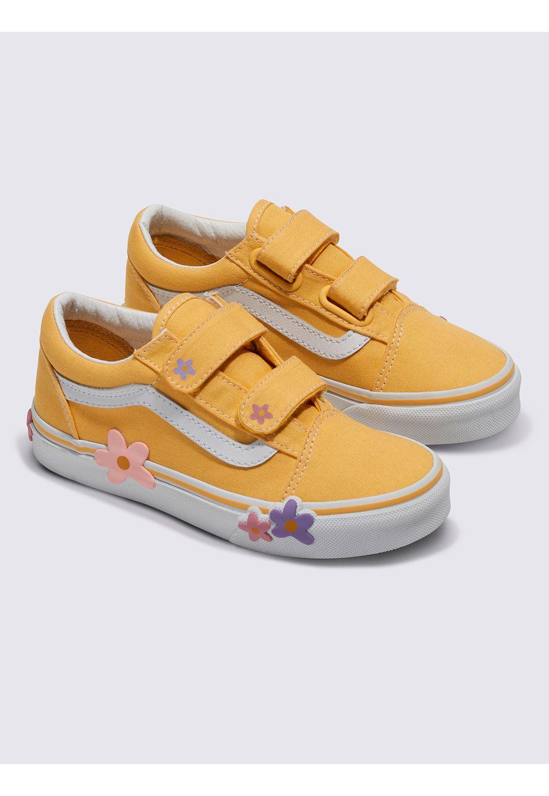 Zapatilla Urbana Niño Old Skool V Flower Amarillo-0