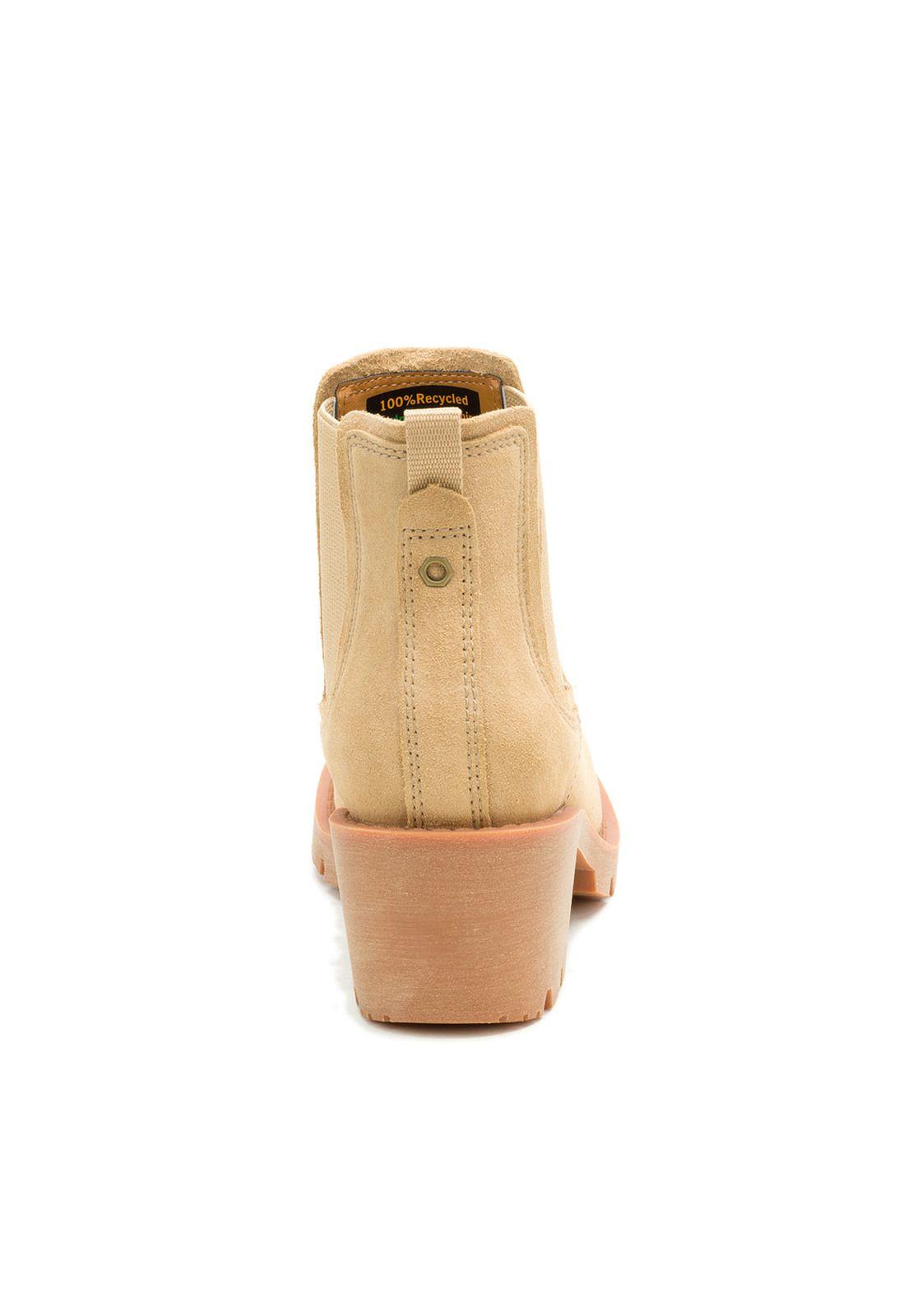 Botín de Cuero Chealsea Mujer Crema-5