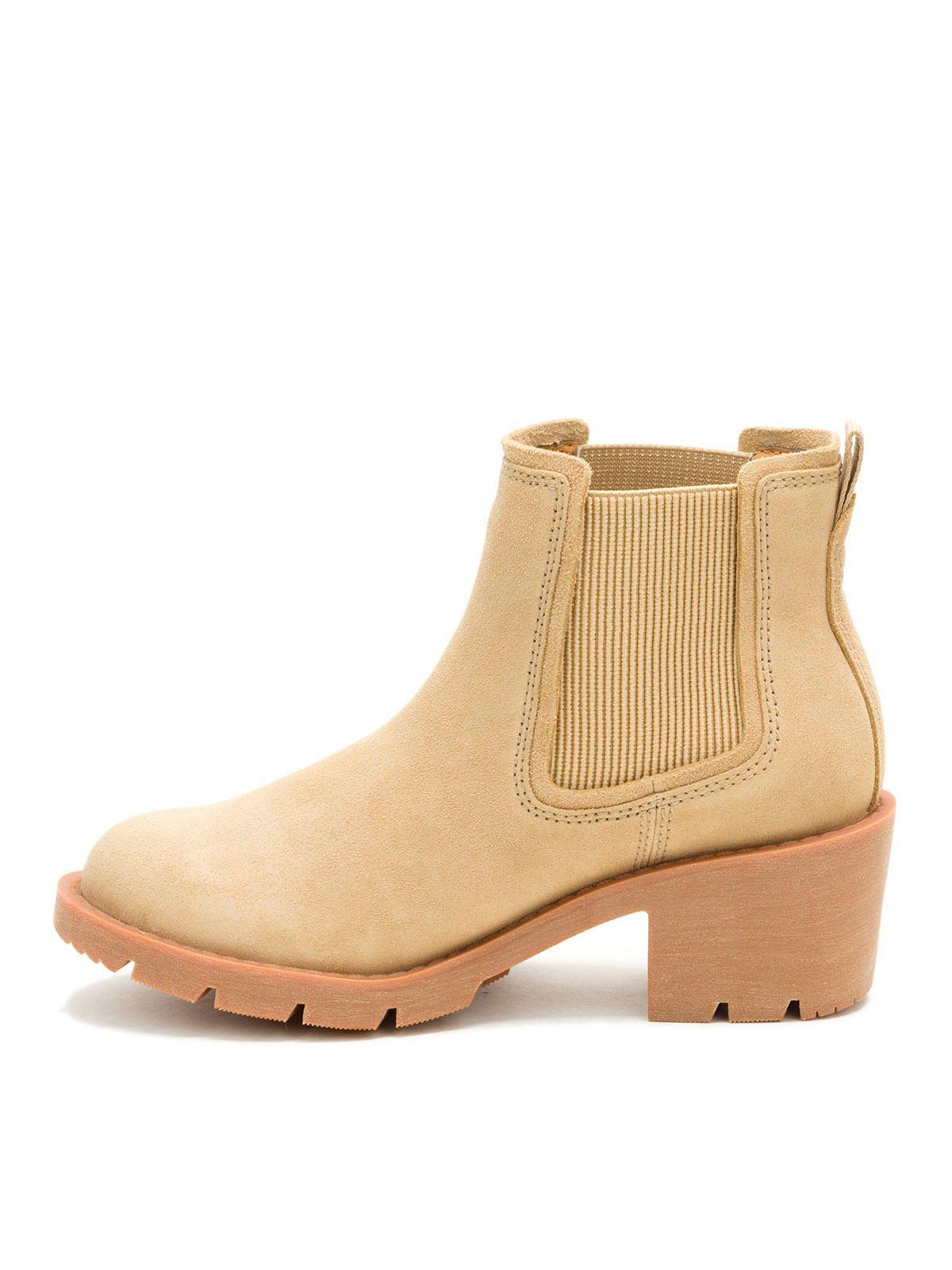 Botín de Cuero Chealsea Mujer Crema-3