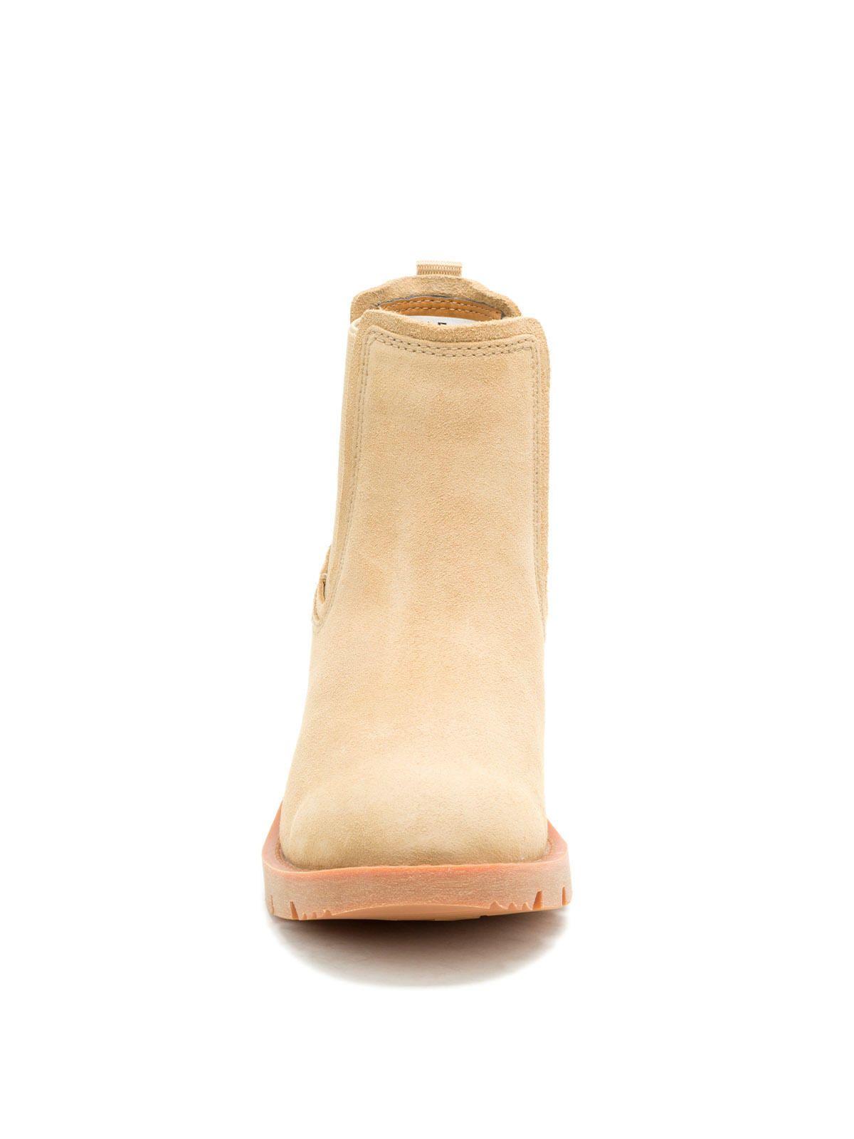 Botín de Cuero Chealsea Mujer Crema-4