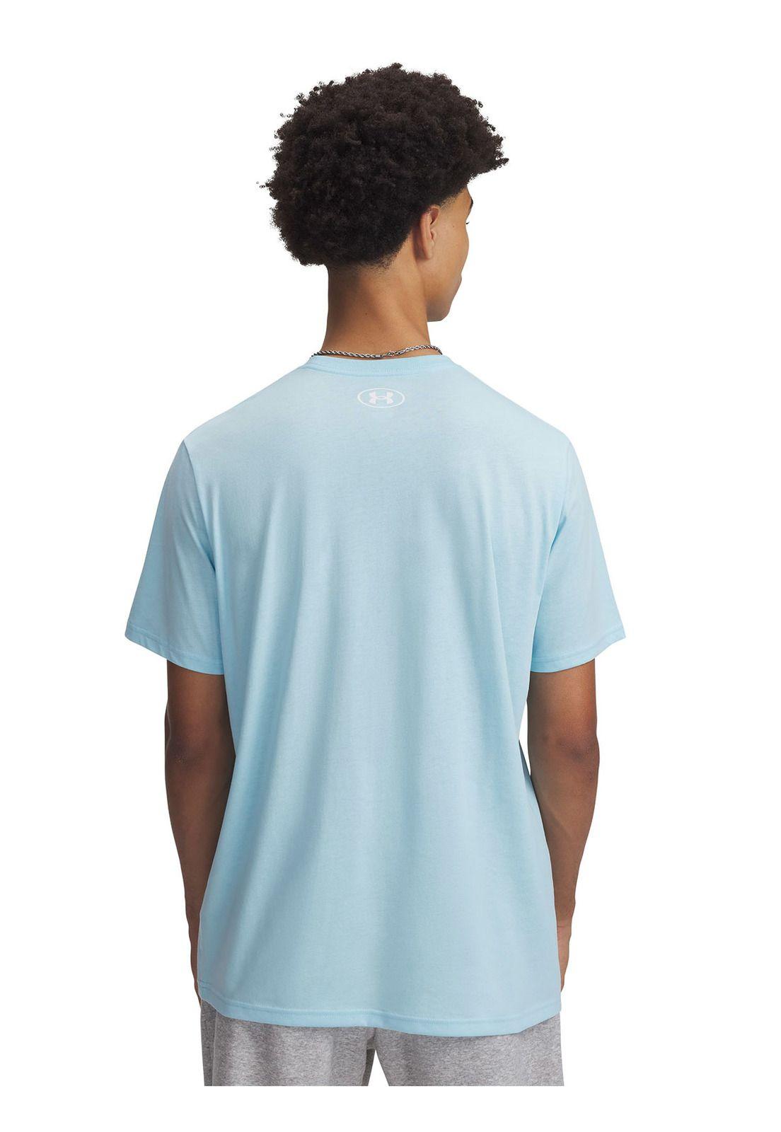 Polera Manga Corta UA Logo Hombre Celeste-1