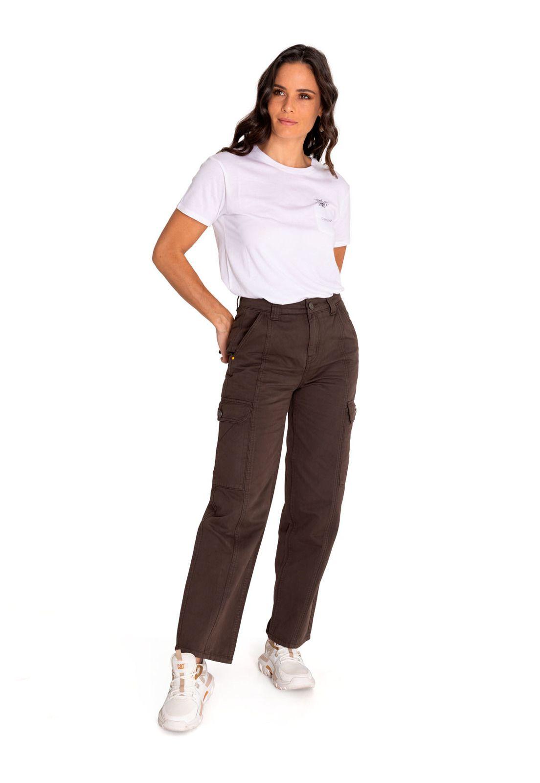 Pantalón Cargo Tiro alto Mujer Heritage Cargo Café-7