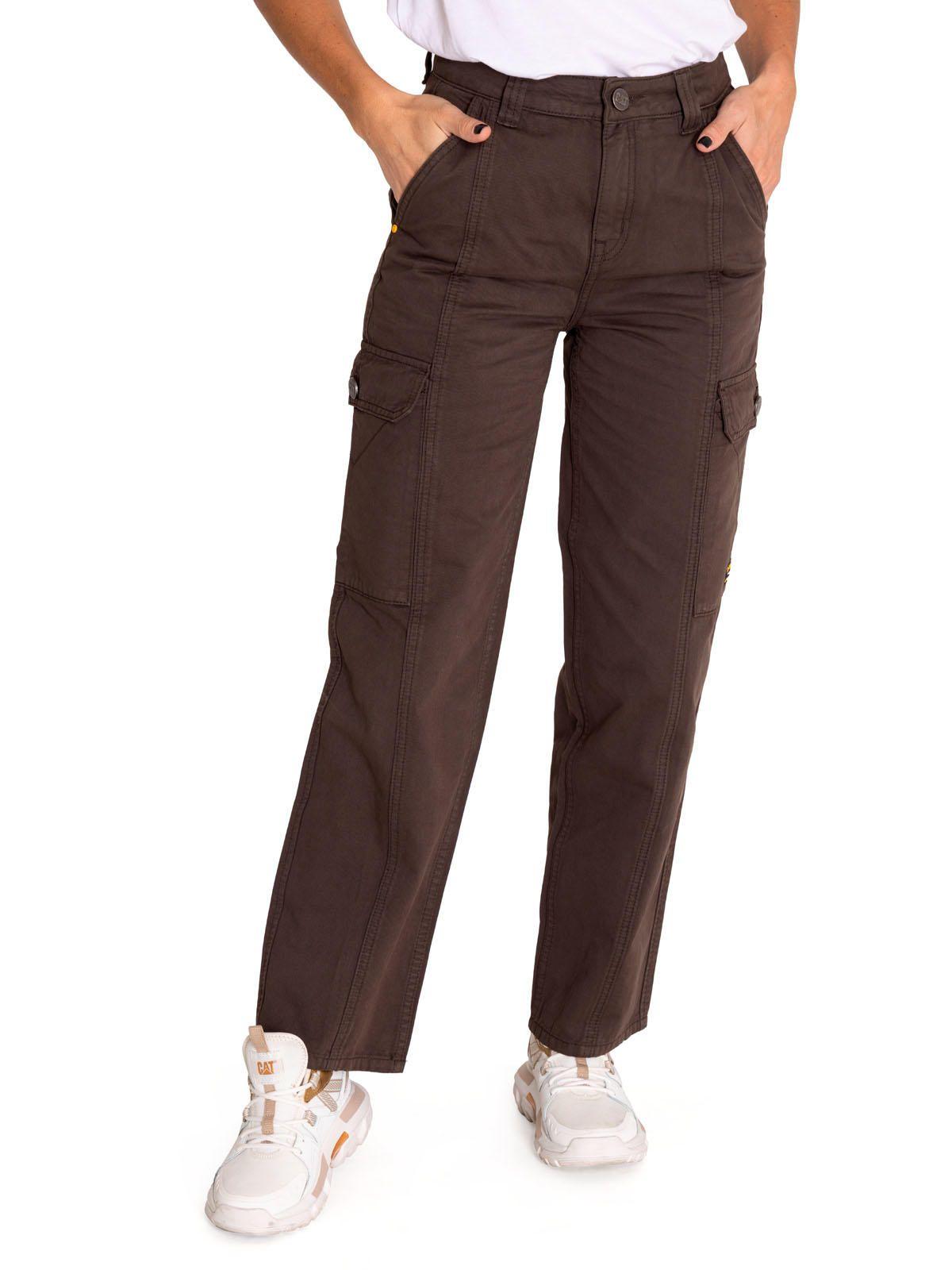 Pantalón Cargo Tiro alto Mujer Heritage Cargo Café-0