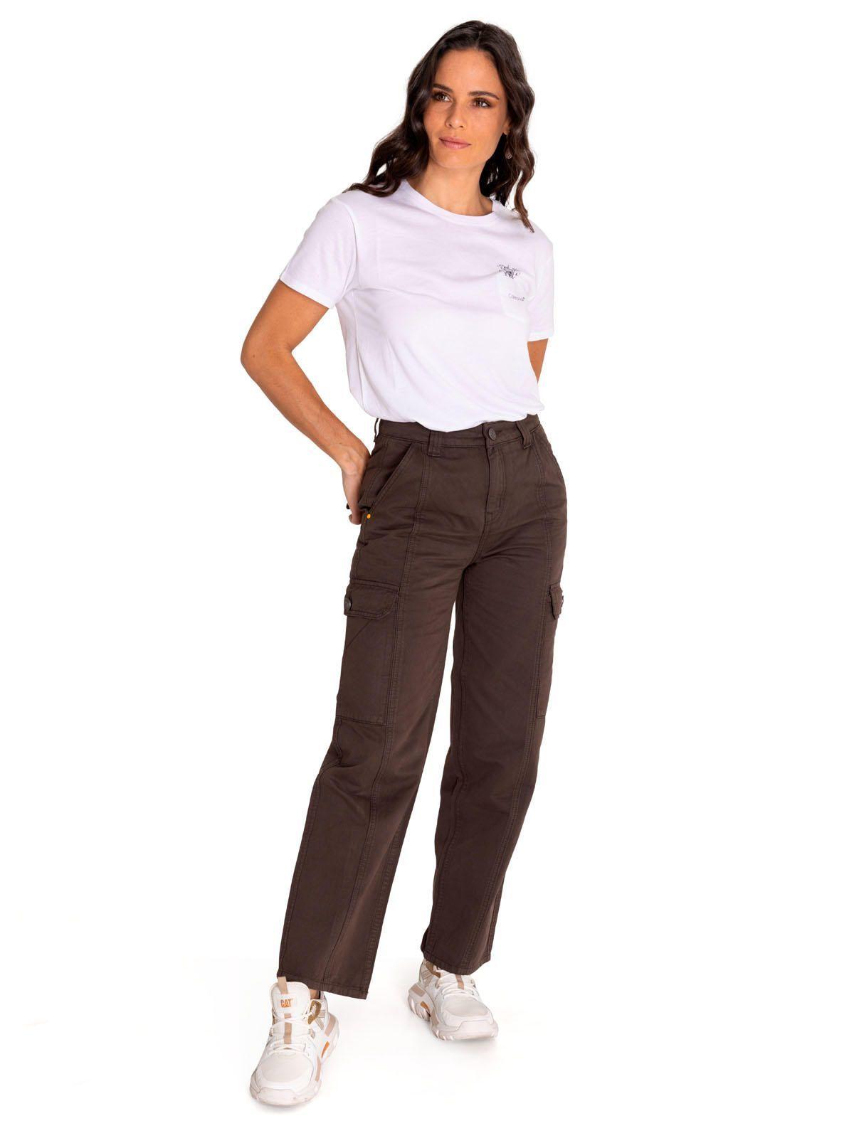 Pantalón Cargo Tiro alto Mujer Heritage Cargo Café-7