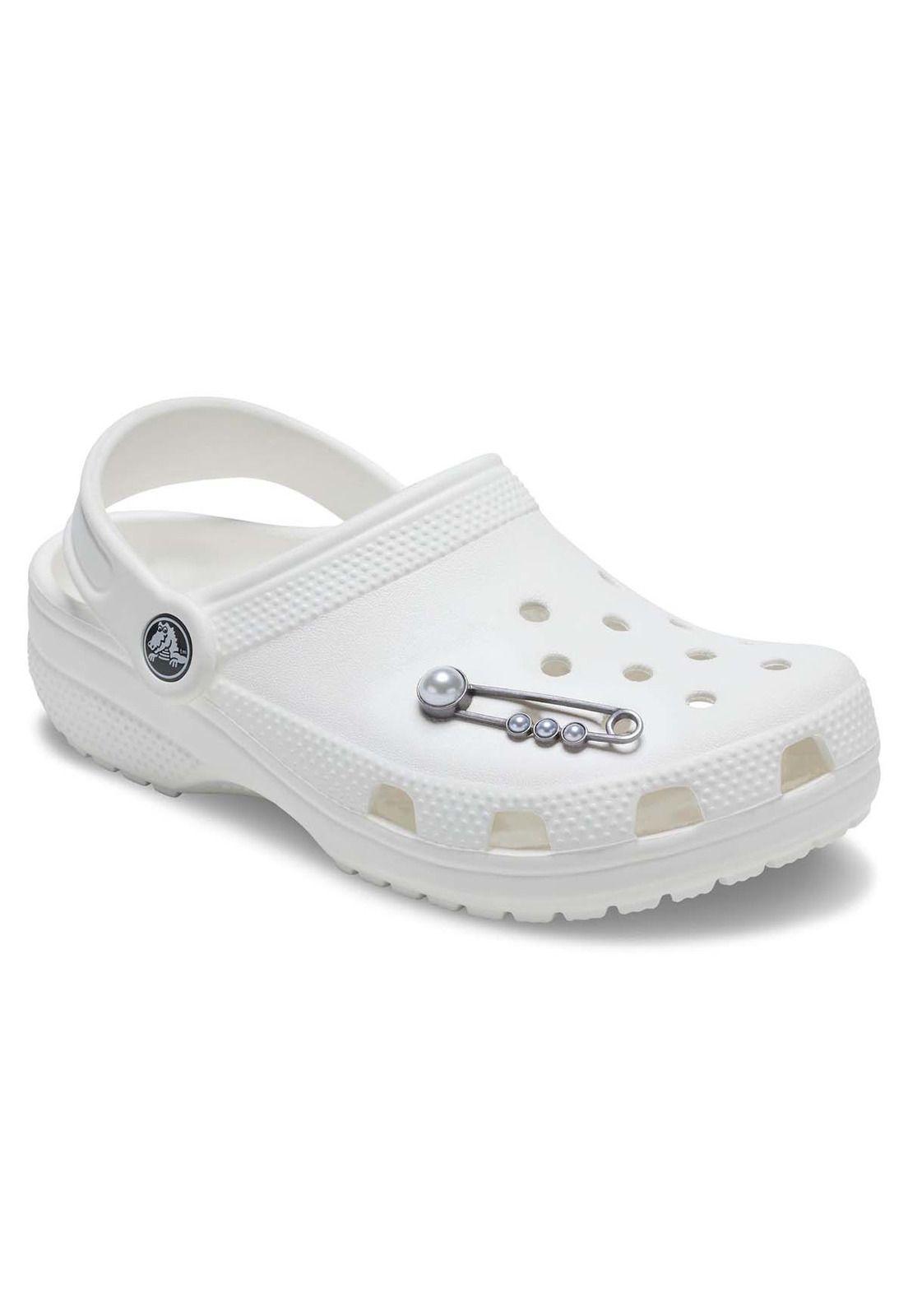 Jibbitz Crocs Pin De Seguridad Perla Plateado-1
