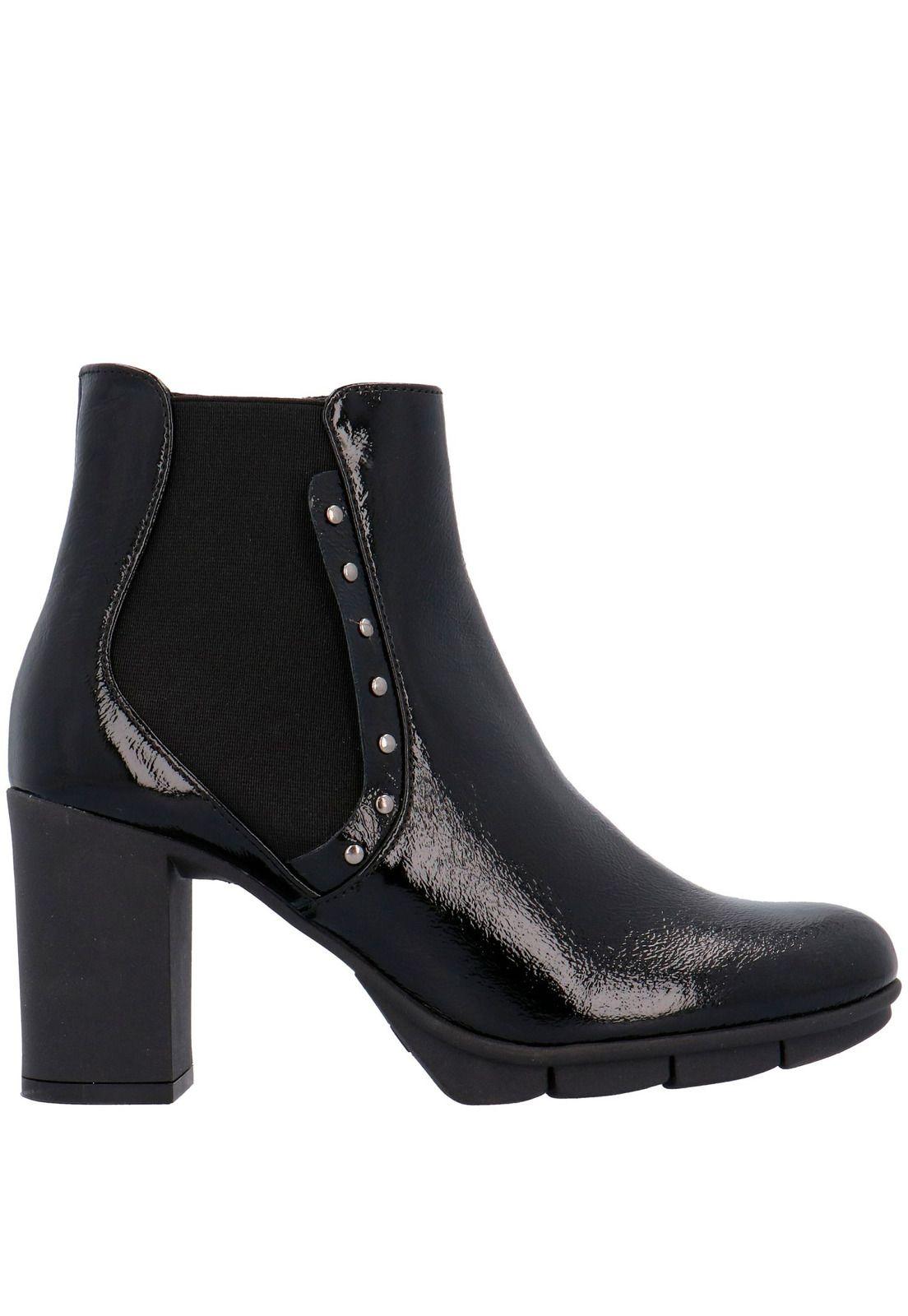 Botin Mujer Cuero Stud About Negro-1