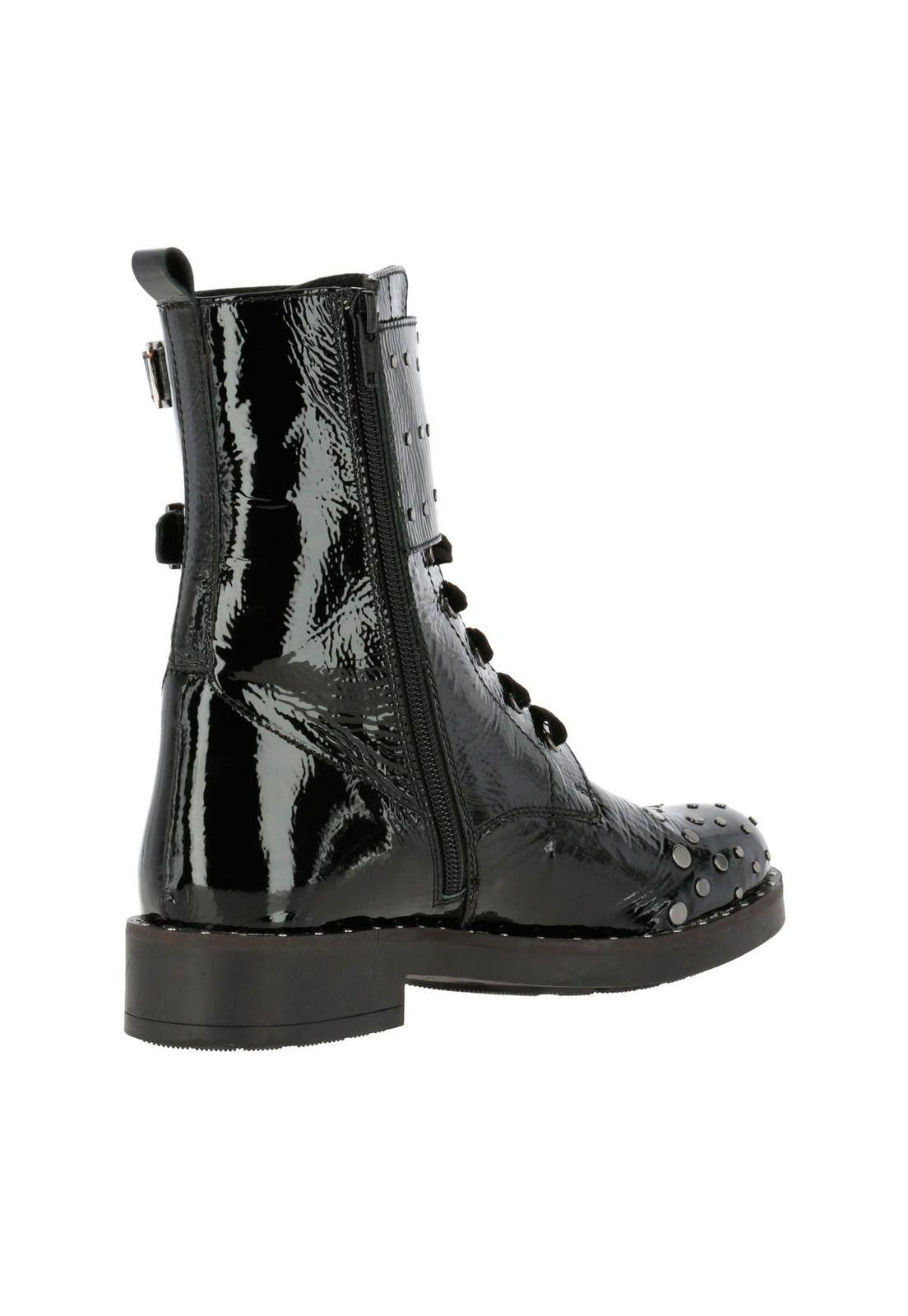 Botin Cuero Mujer Ruffin Negro-3