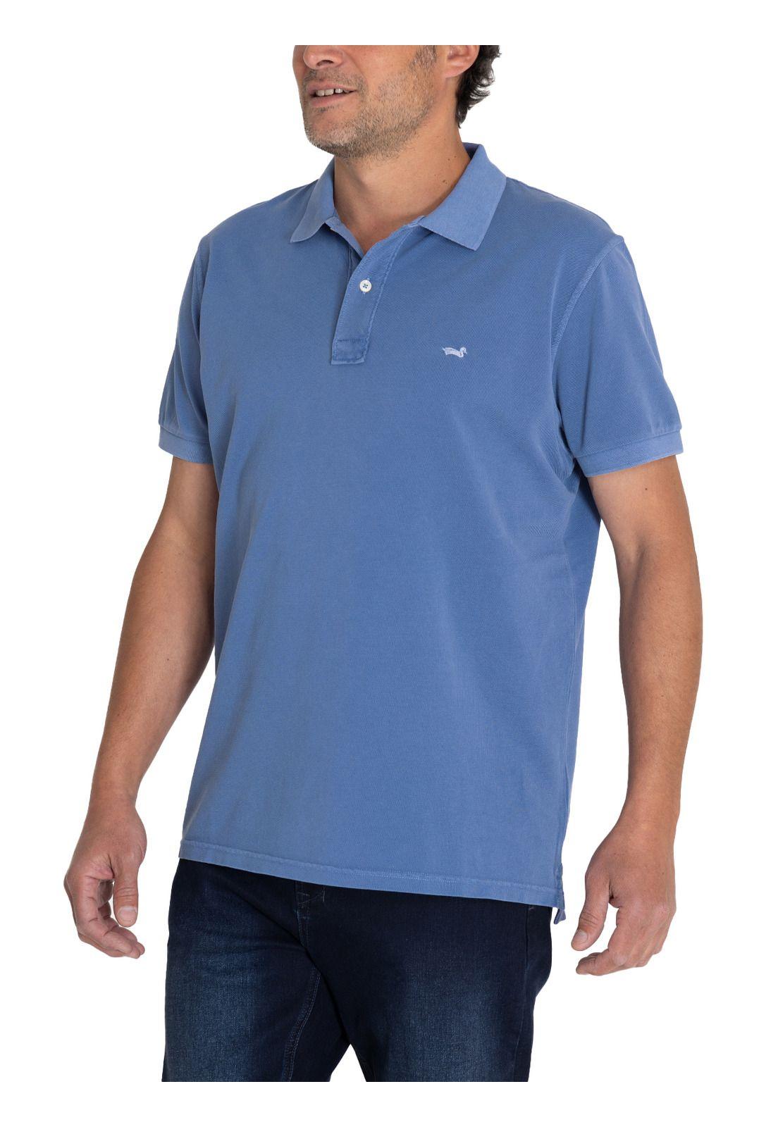 Polera Algodón Orgánico Azul Piquepro Hombre -6