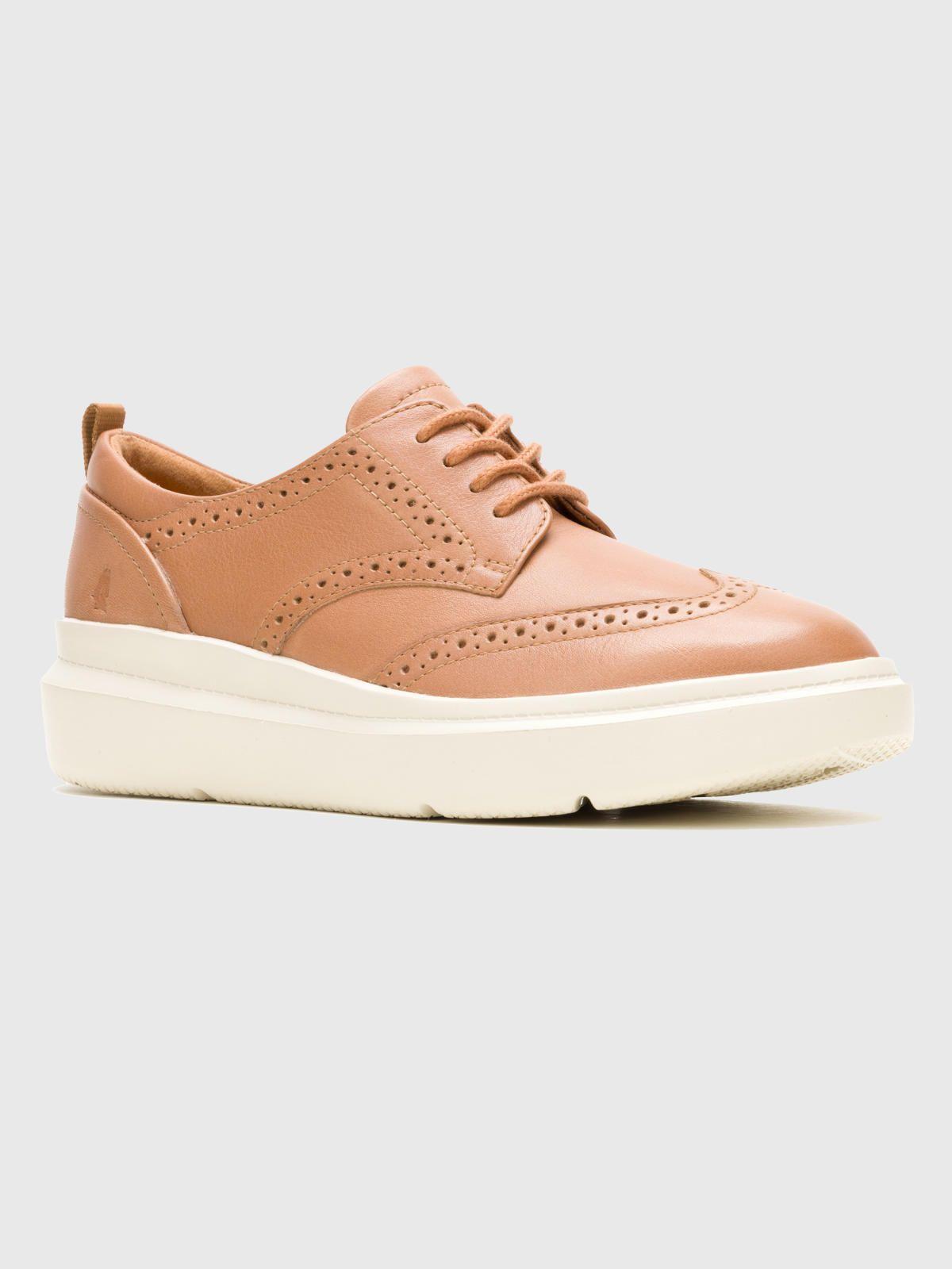 Zapato Cuero Mujer Joy Wingtip Camel-0