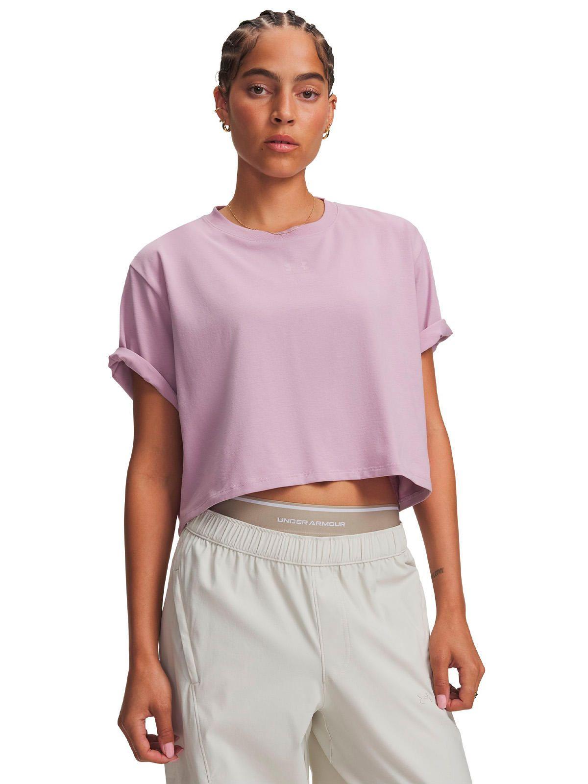Polera manga corta Rival Boxy rosada Mujer-0
