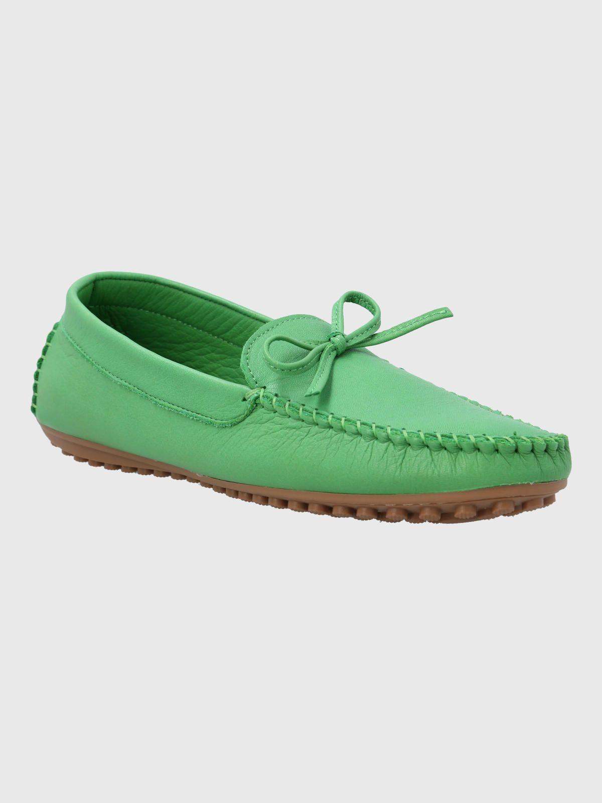 Mocasin Cuero Mujer Tado Verde-0