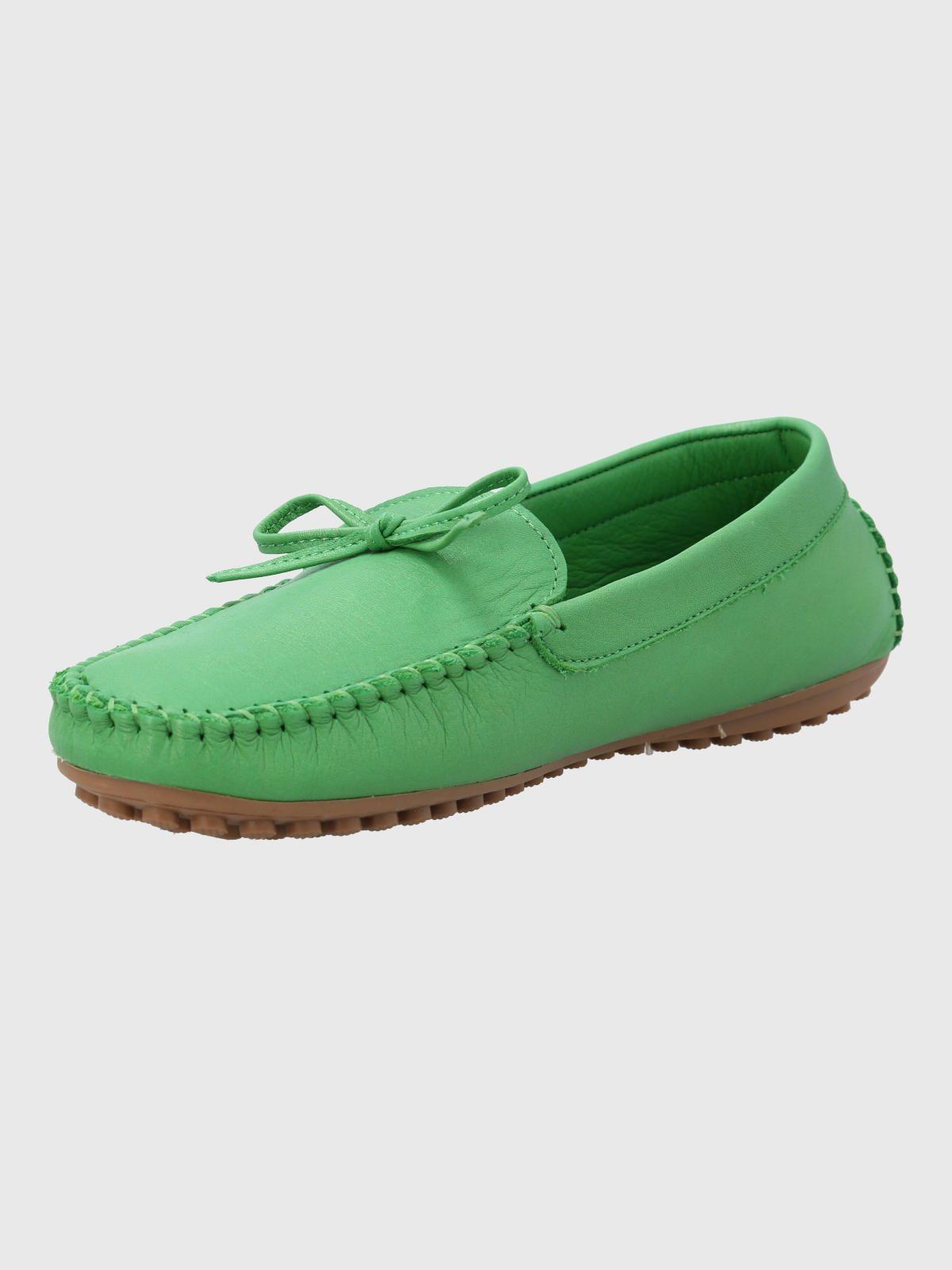 Mocasin Cuero Mujer Tado Verde-4