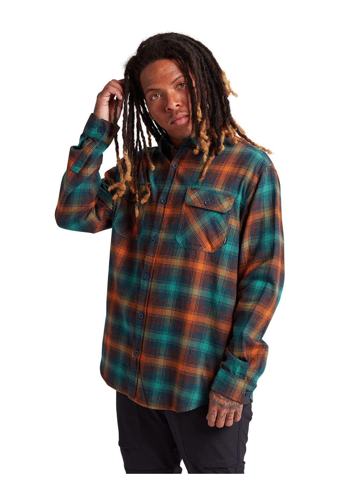 Camisa M/L Brighton Antq Hombre Verde-Narranjo Burton-0