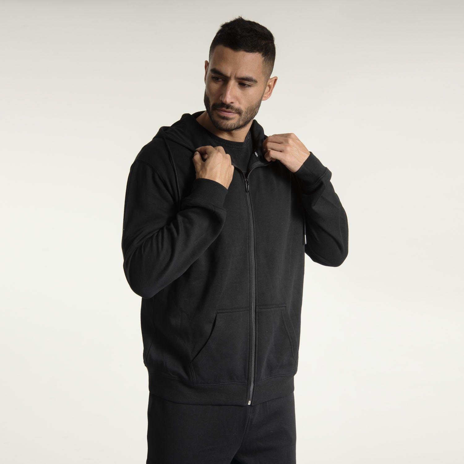 Polerón Hombre Hoodie F Zipper Negro-2