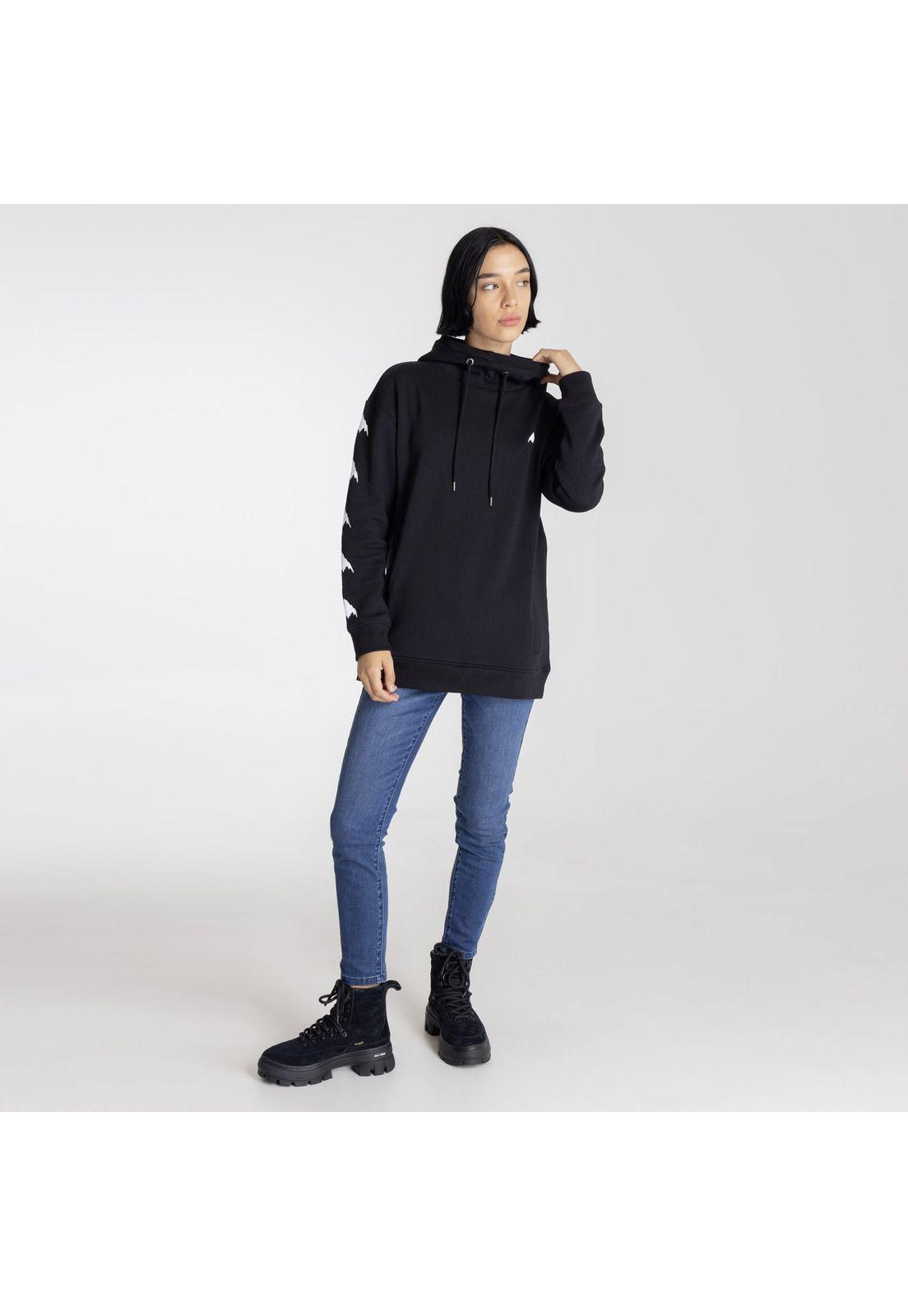 Polerón con gorro Eastmate Negro Mujer-5