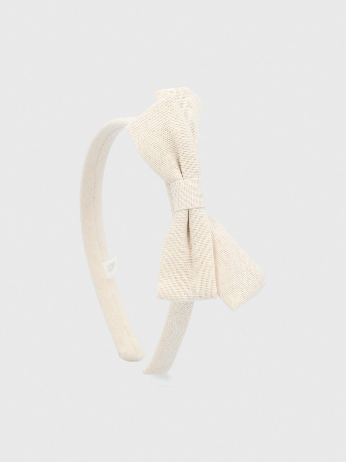 Cintillo Algodón Niña Headband Beige-2