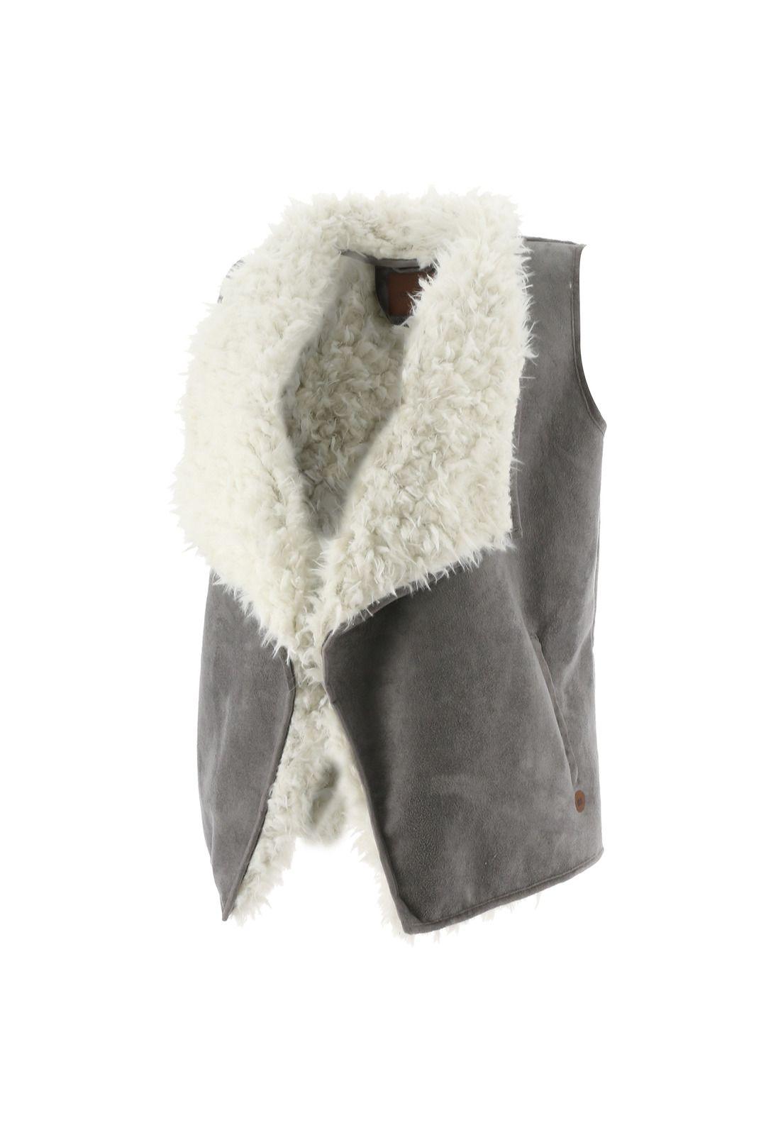 CHAQUETA S/M MUJER SHERPA VEST GRIS-0