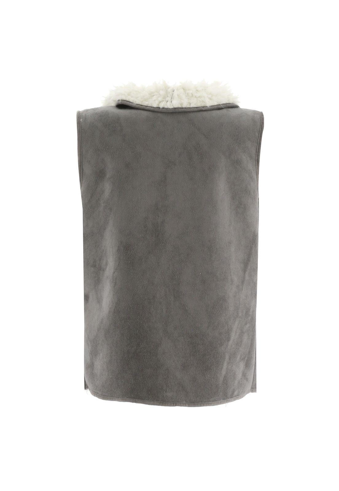 CHAQUETA S/M MUJER SHERPA VEST GRIS-1