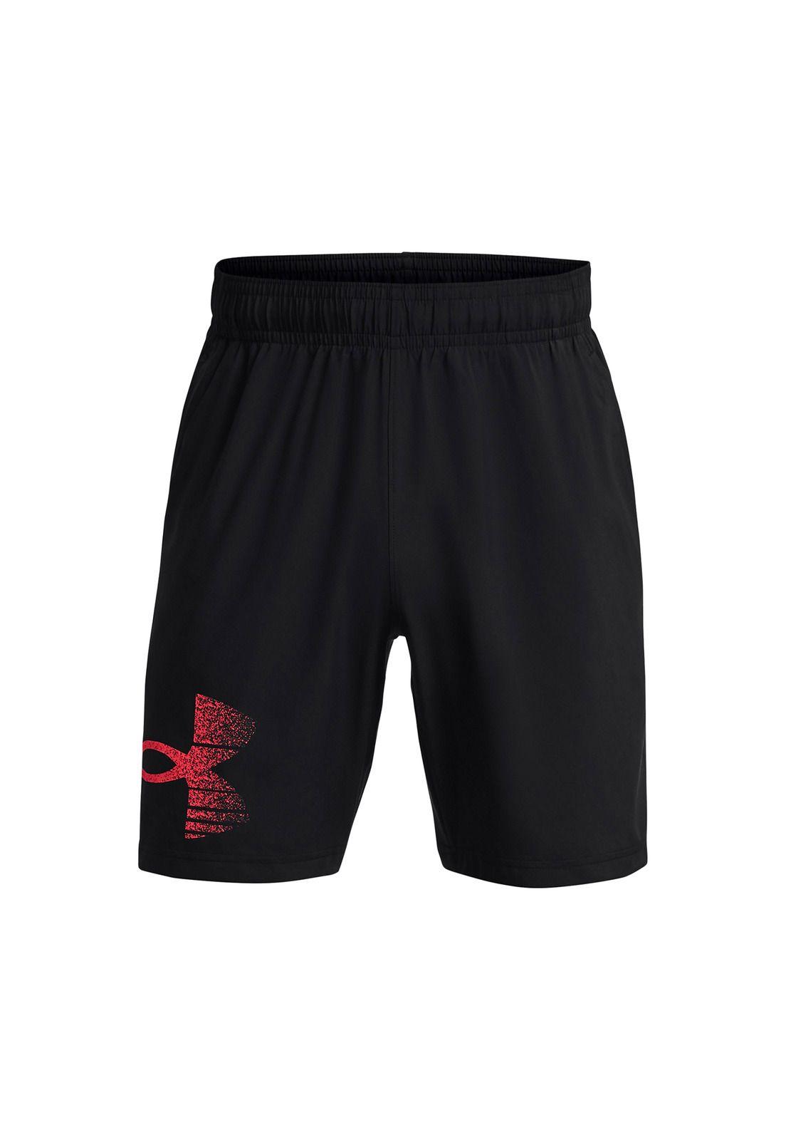 Shorts UA Woven Graphic para hombre Negro-0