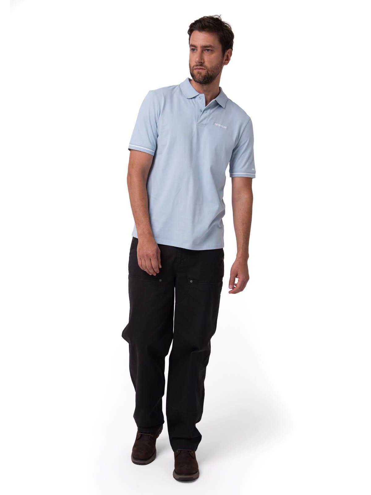 Polo Manga Corta Hombre Caterpillar Slim Celeste-5